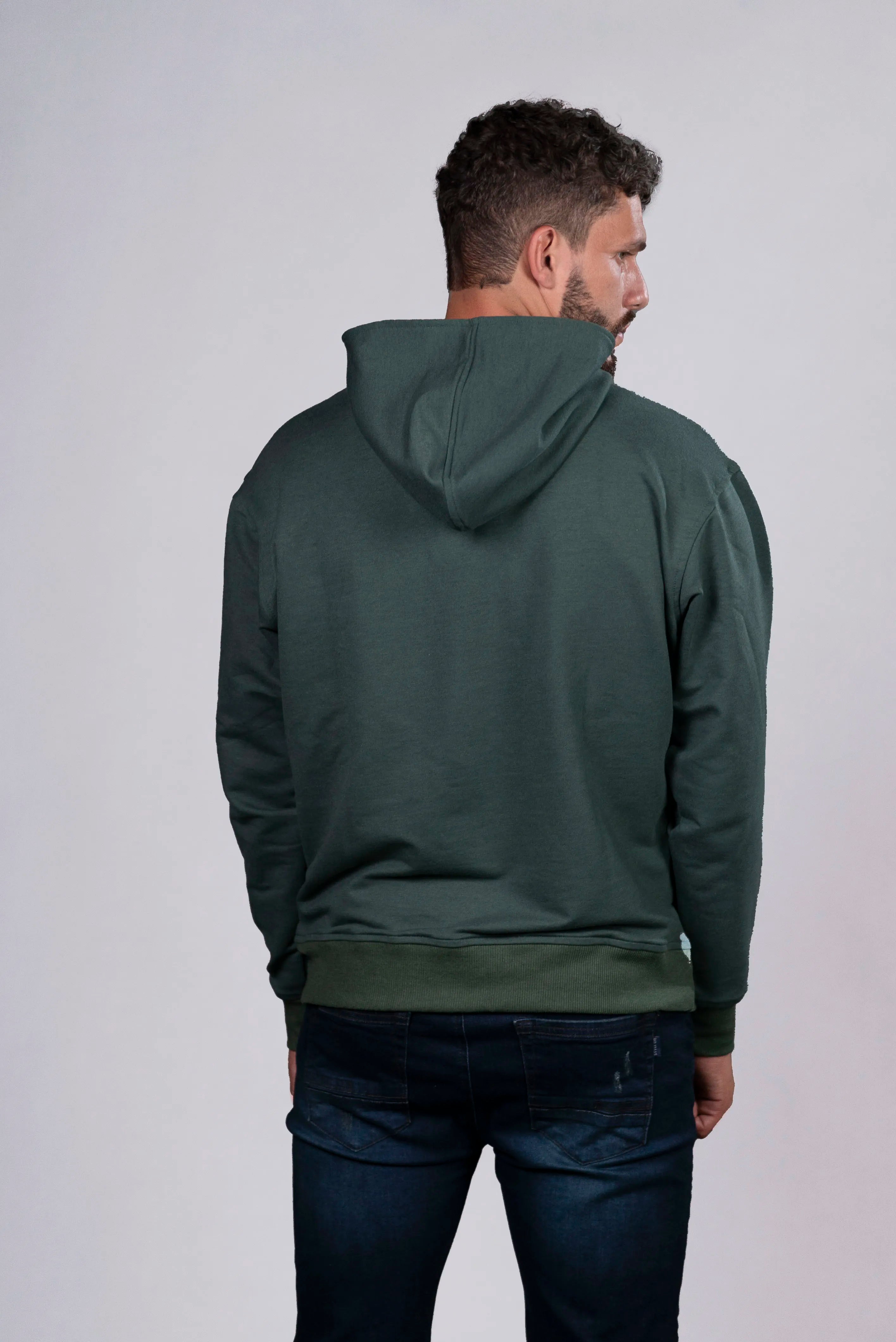 Hoodie Verde con Estampado "Style Liq 1976 Heritage"
