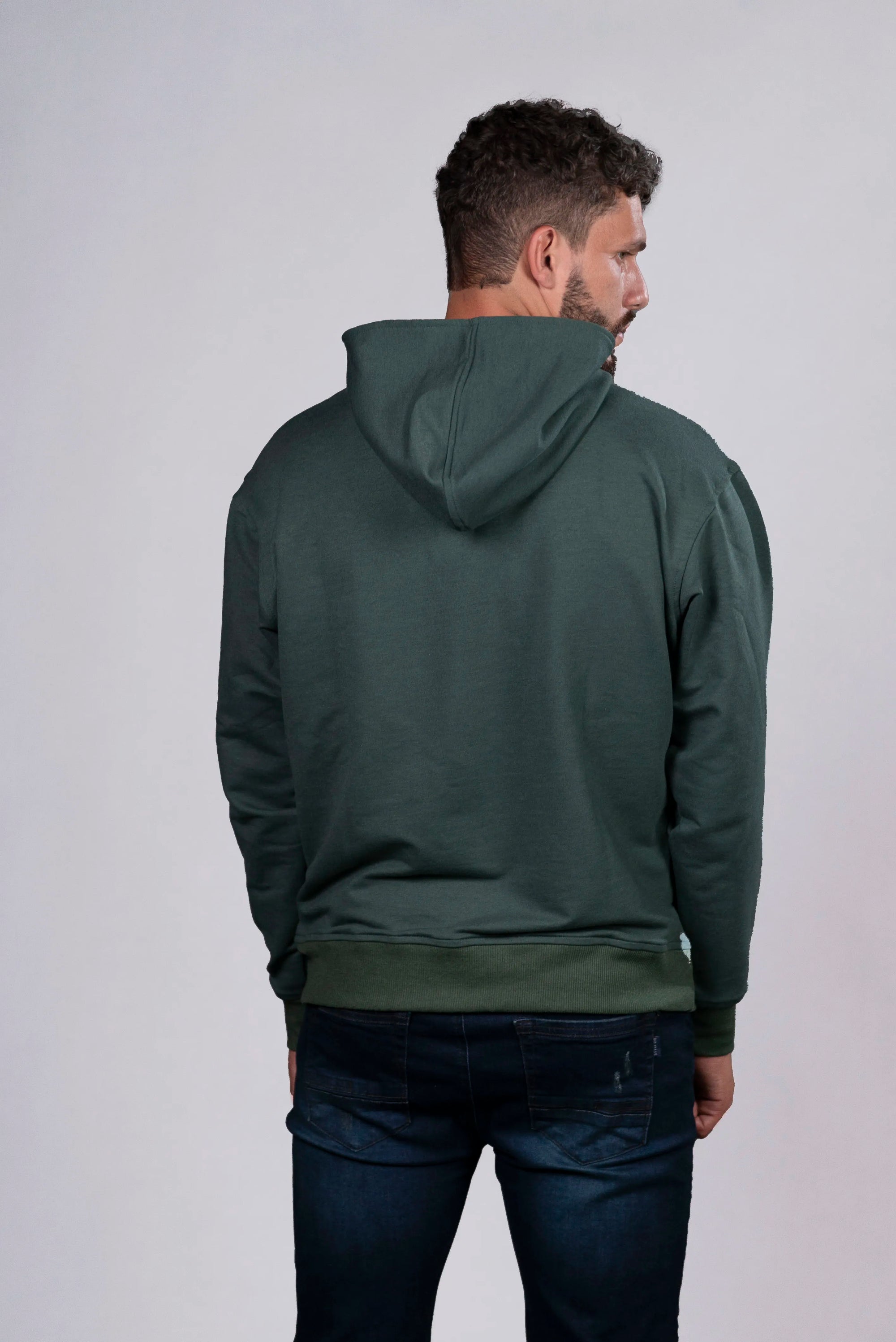 Hoodie Verde con Estampado "Style Liq 1976 Heritage"