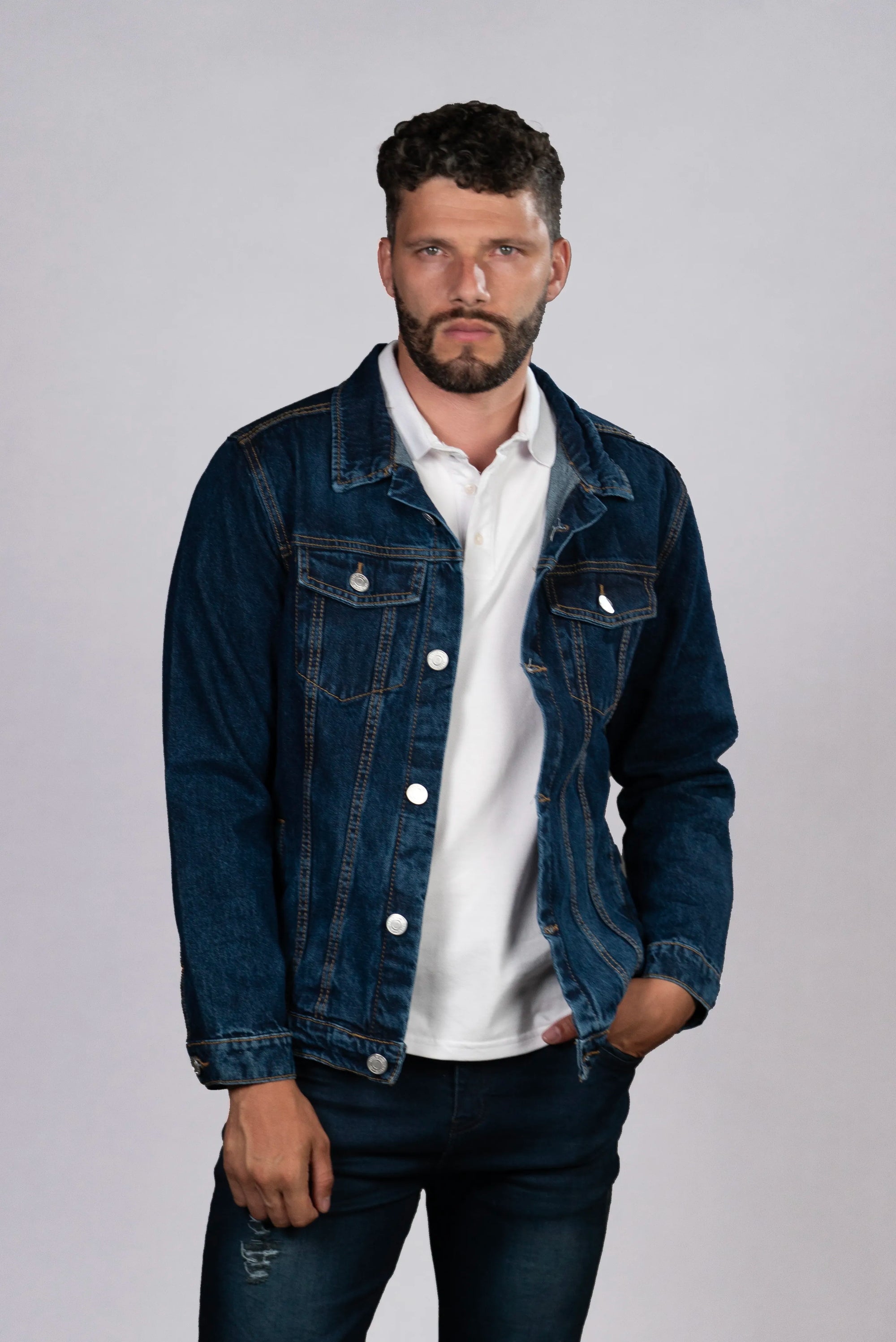 Chaqueta de Jean Azul Oscuro