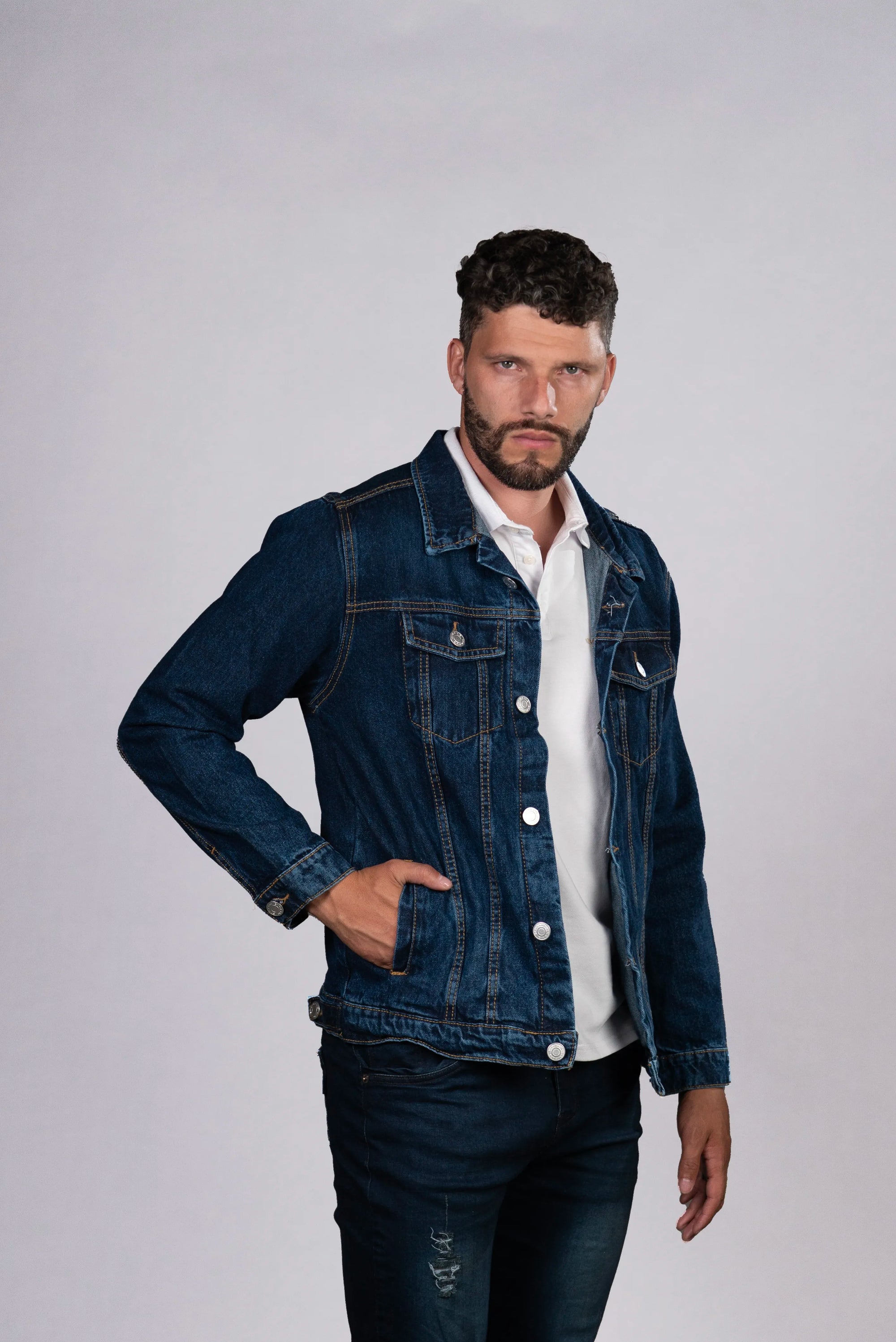 Chaqueta de Jean Azul Oscuro