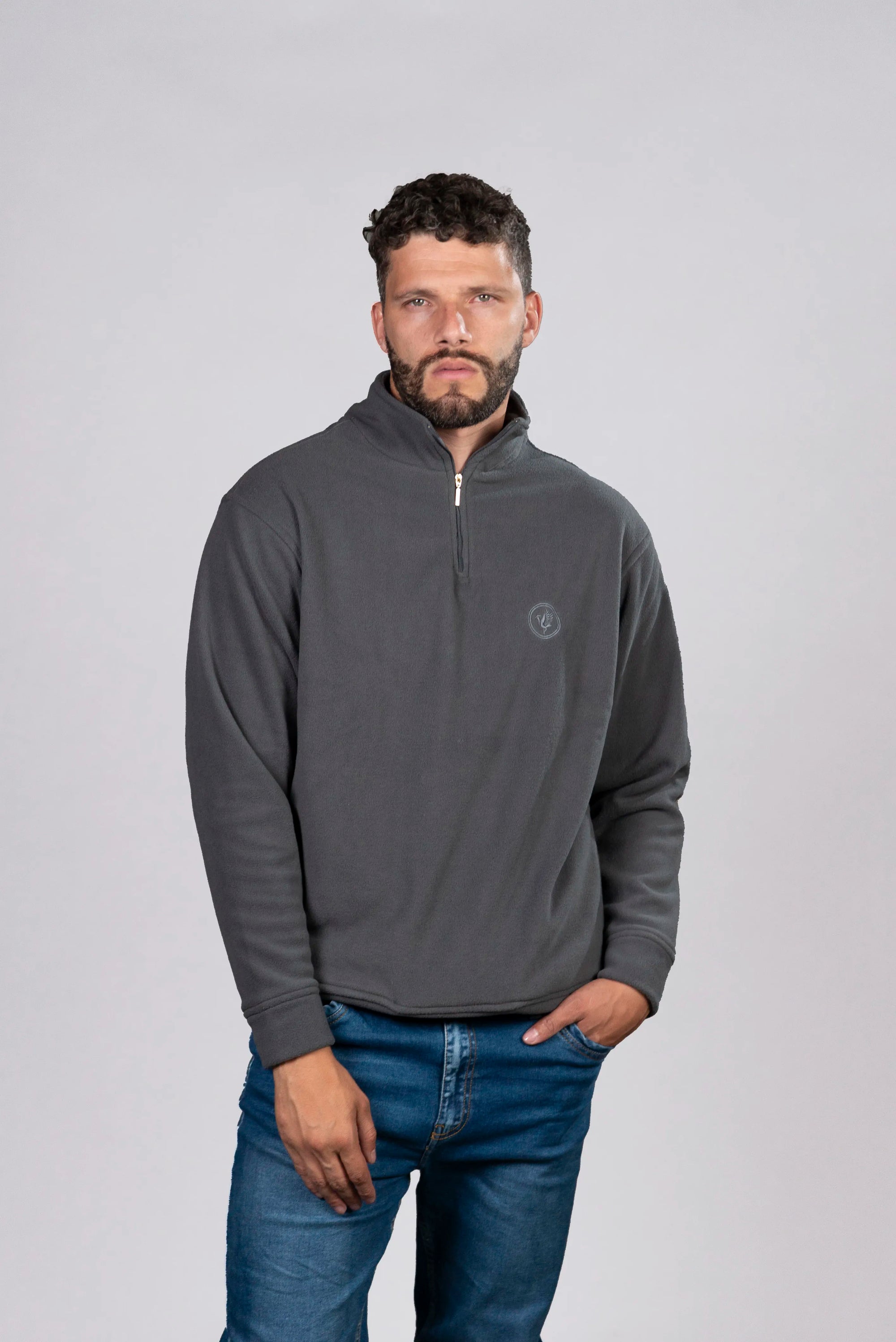 Buso Acolchado Gris con Cremallera