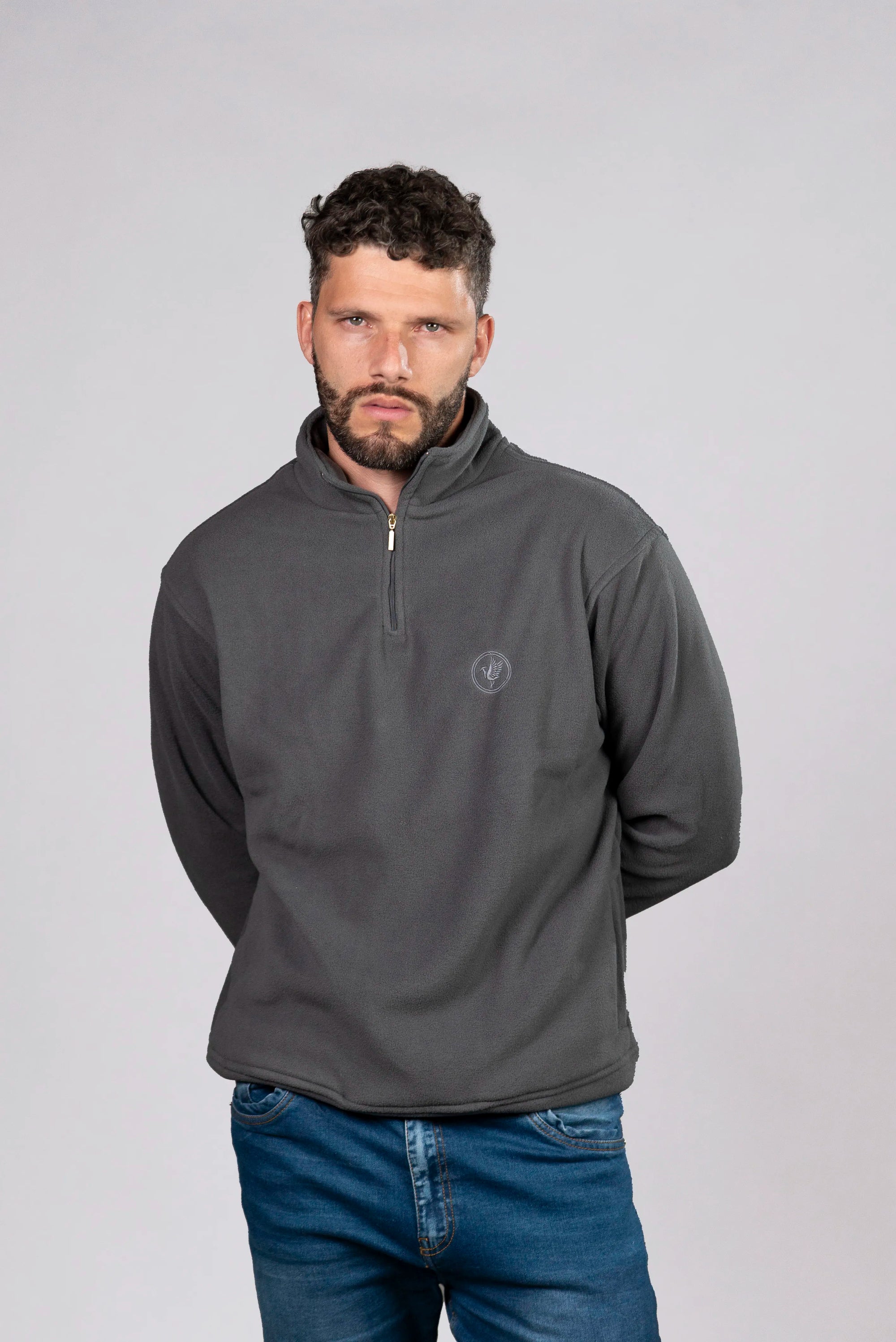 Buso Acolchado Gris con Cremallera