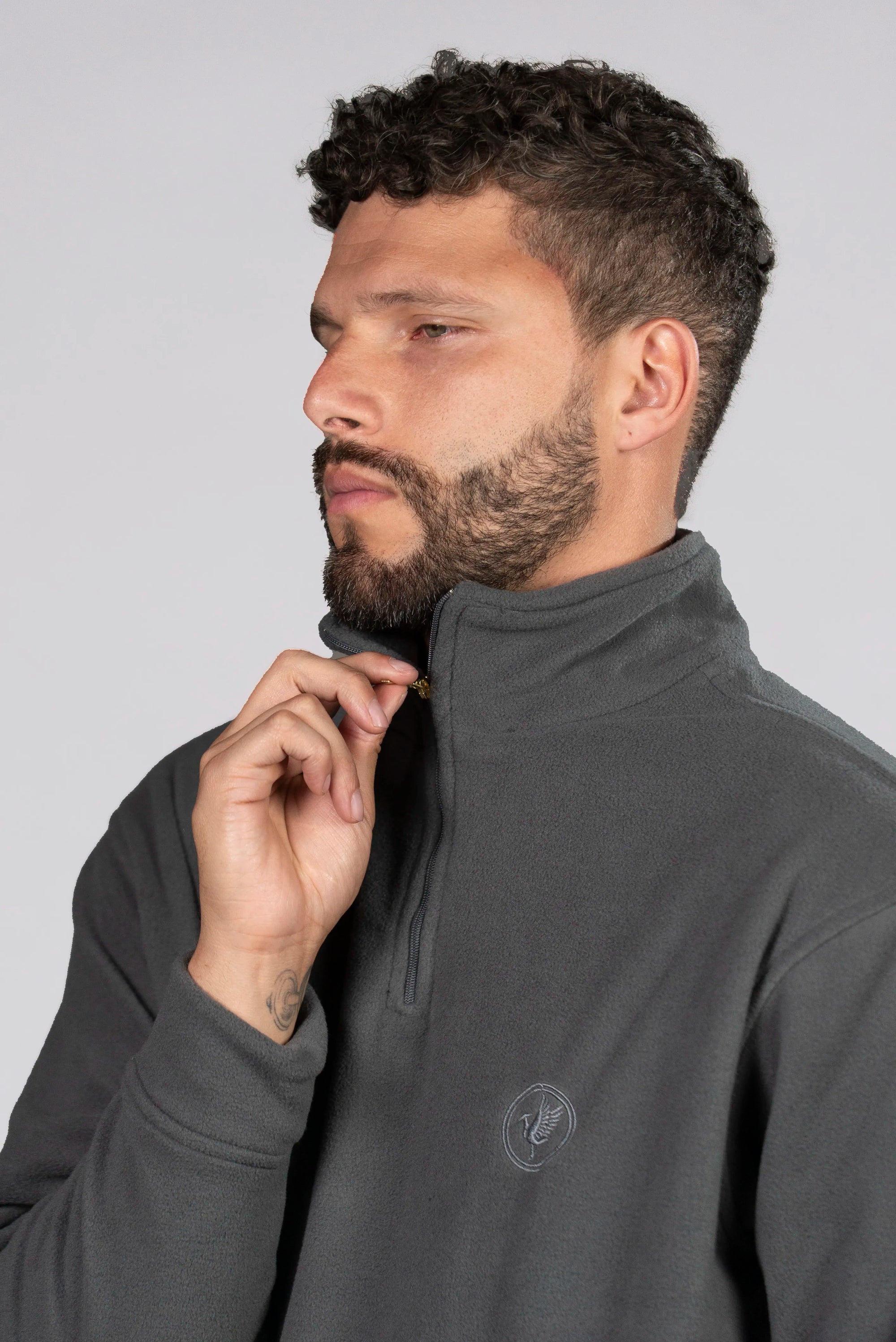 Buso Acolchado Gris con Cremallera