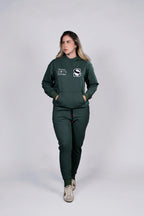 Hoodie Verde con Estampado "Style Liq 1976 Heritage" (mujer)