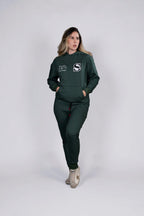 Hoodie Verde con Estampado "Style Liq 1976 Heritage" (mujer)