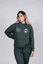 Hoodie Verde con Estampado "Style Liq 1976 Heritage" (mujer)