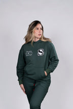 Hoodie Verde con Estampado "Style Liq 1976 Heritage" (mujer)