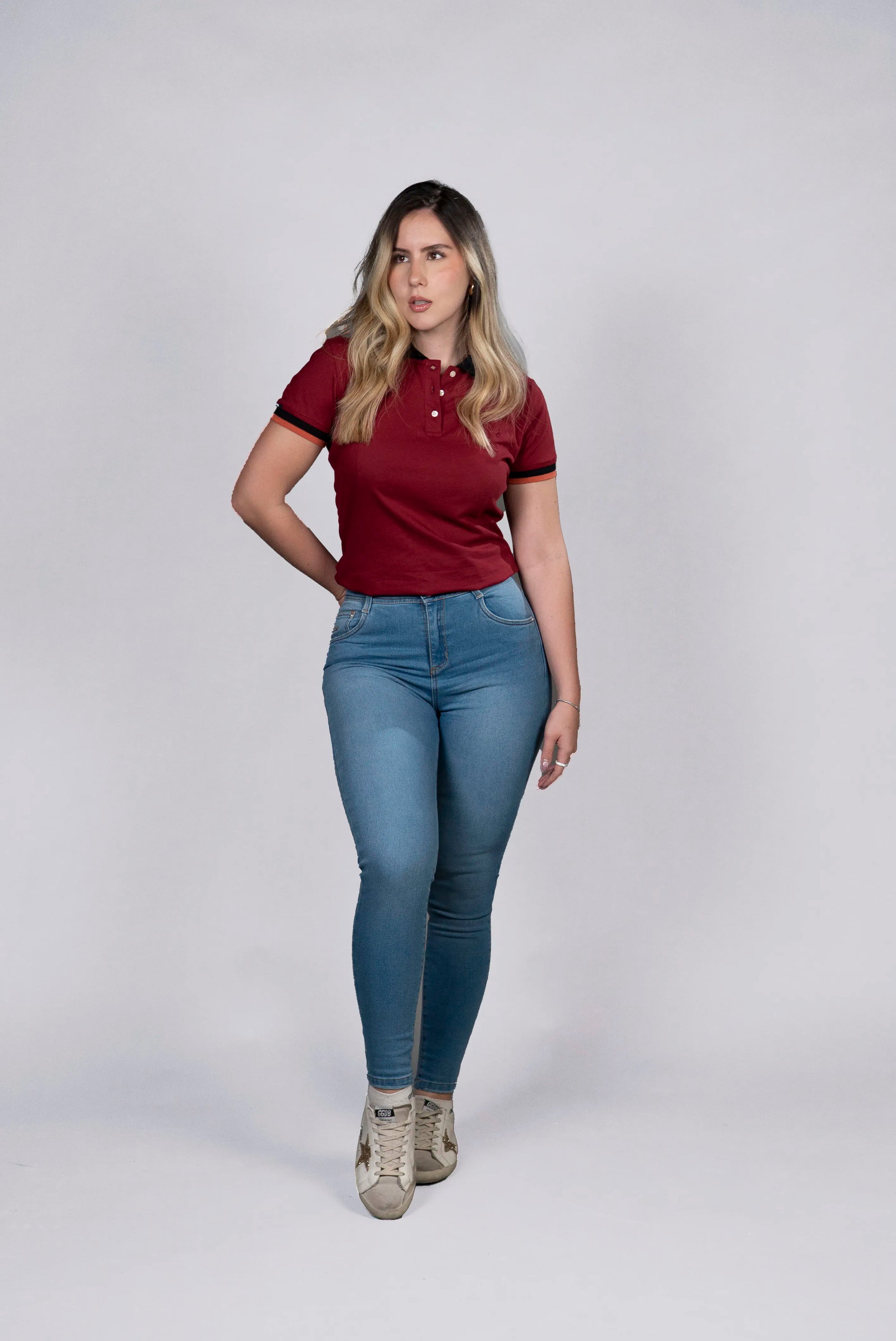 Polo Vinotinto de Algodón