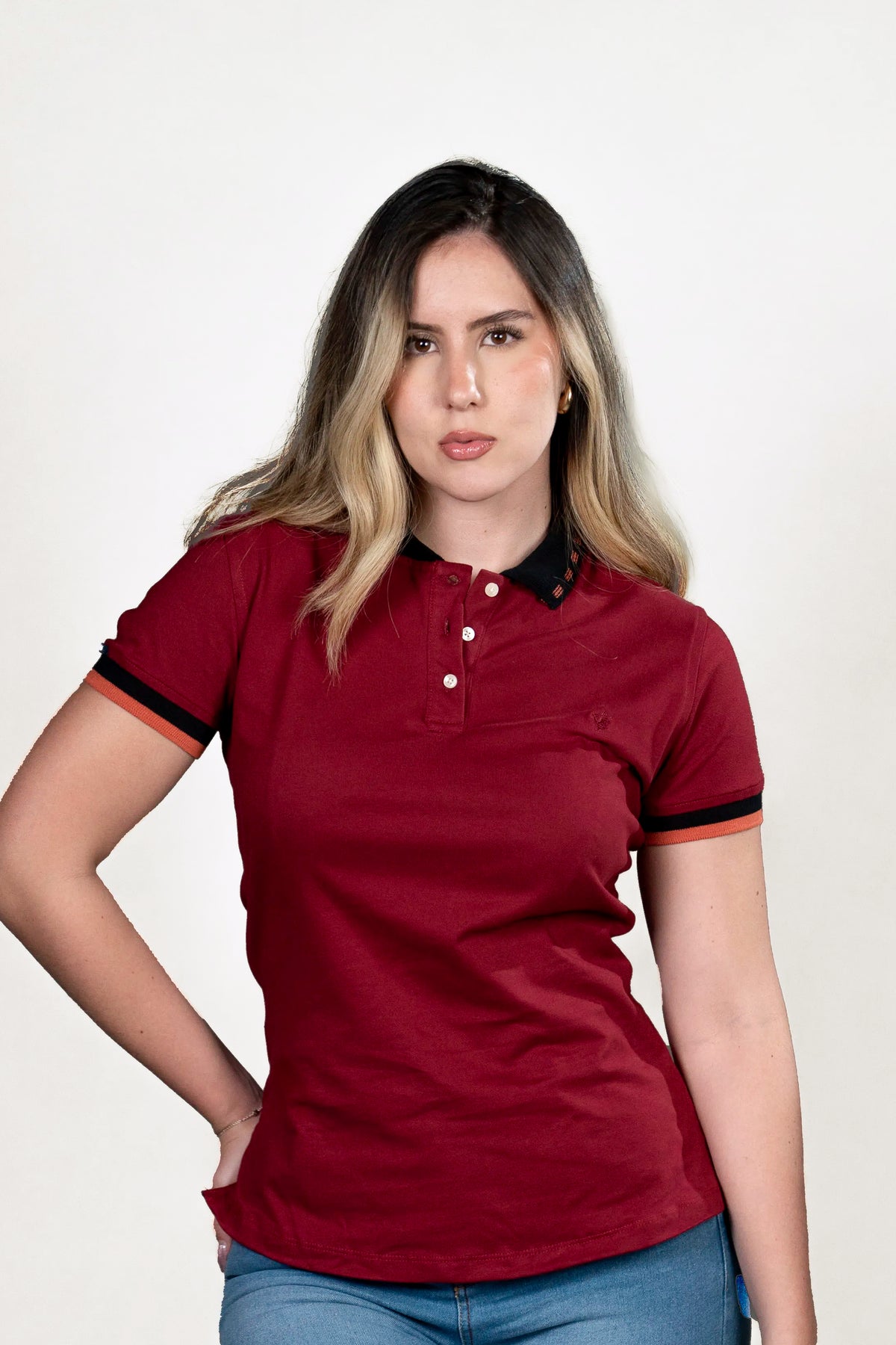 Polo Vinotinto de Algodón