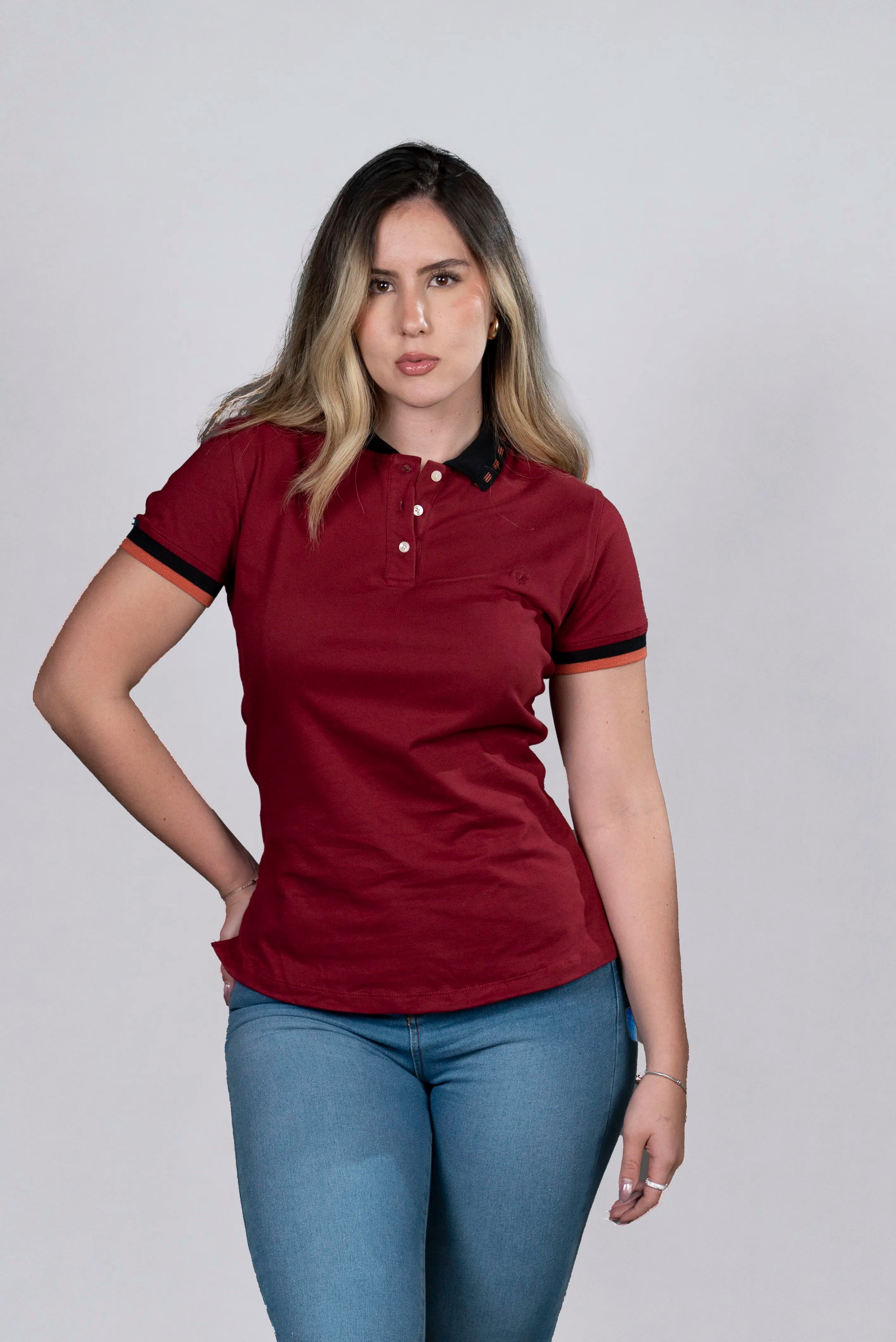 Polo Vinotinto de Algodón