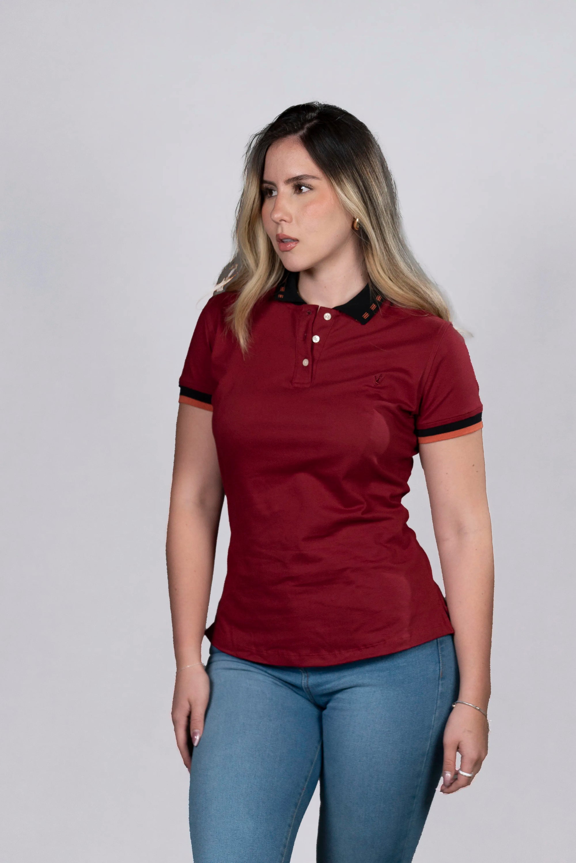 Polo Vinotinto de Algodón