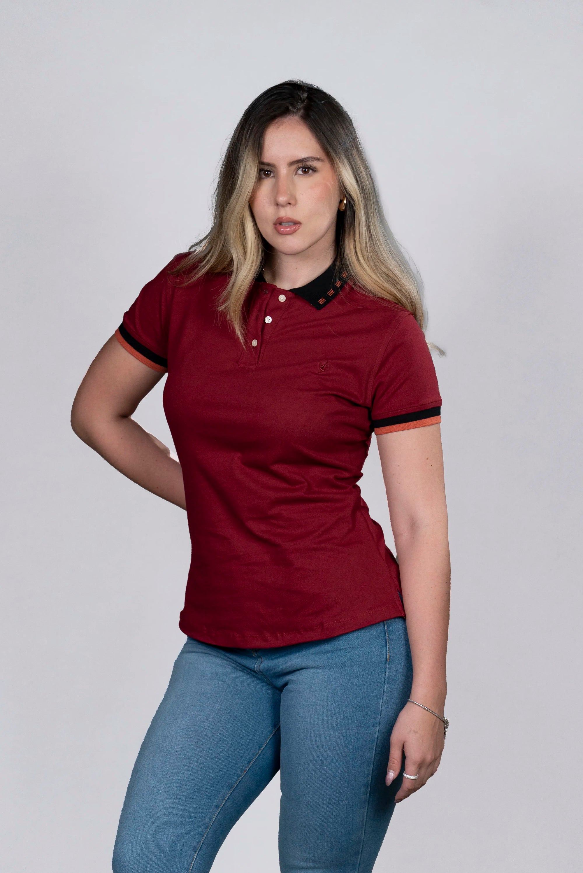Polo Vinotinto de Algodón