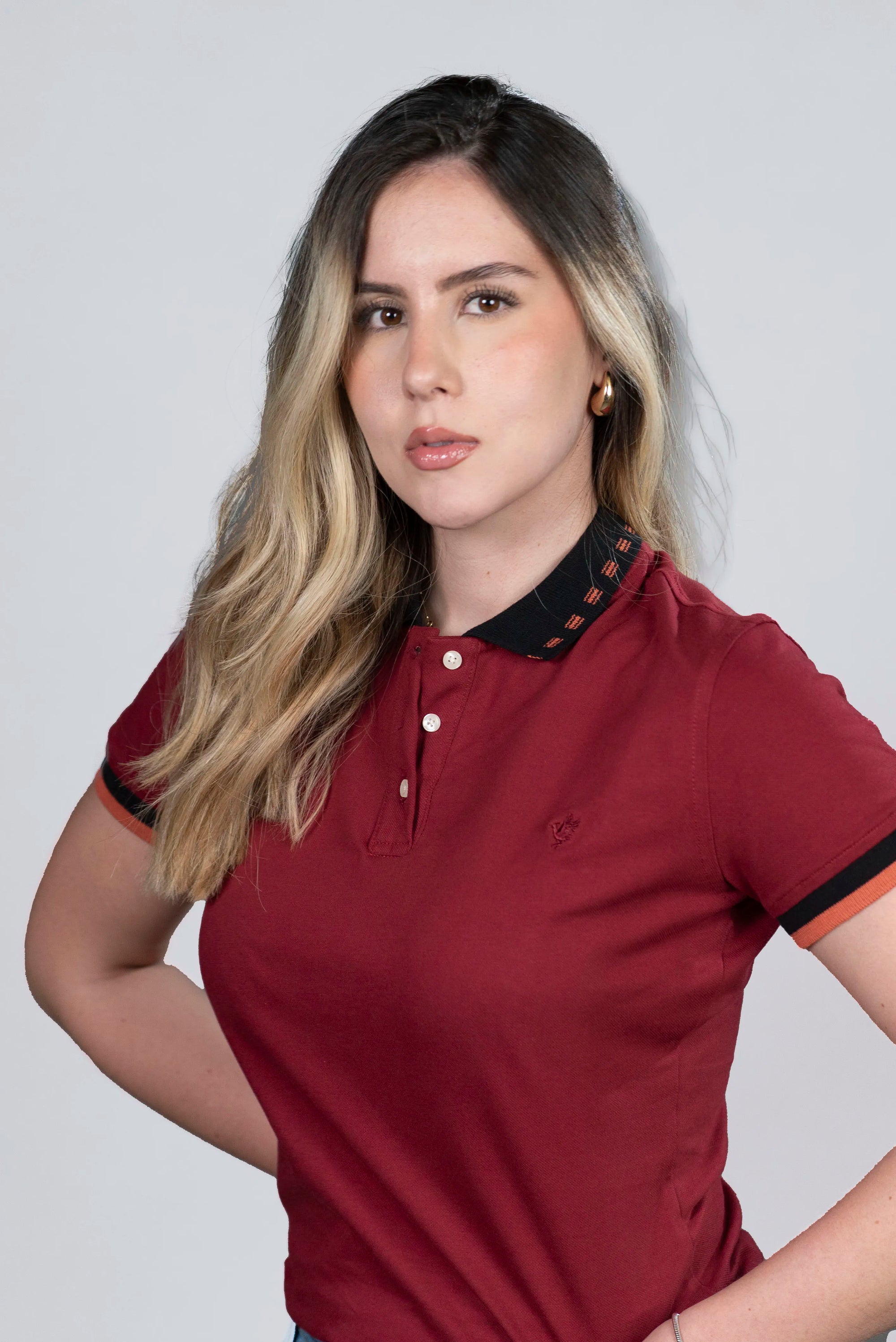 Polo Vinotinto de Algodón