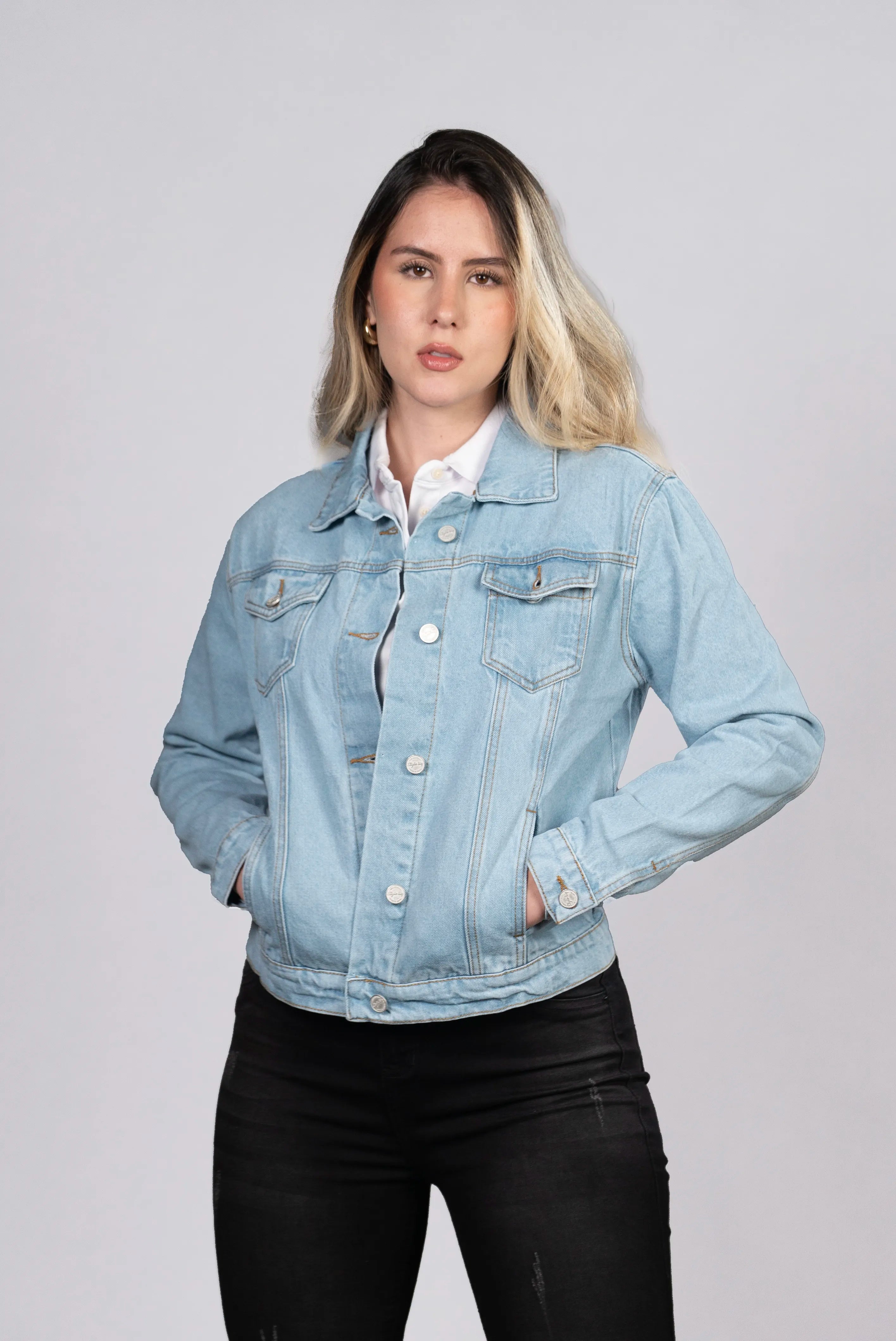 Chaqueta de Jean Azul Claro
