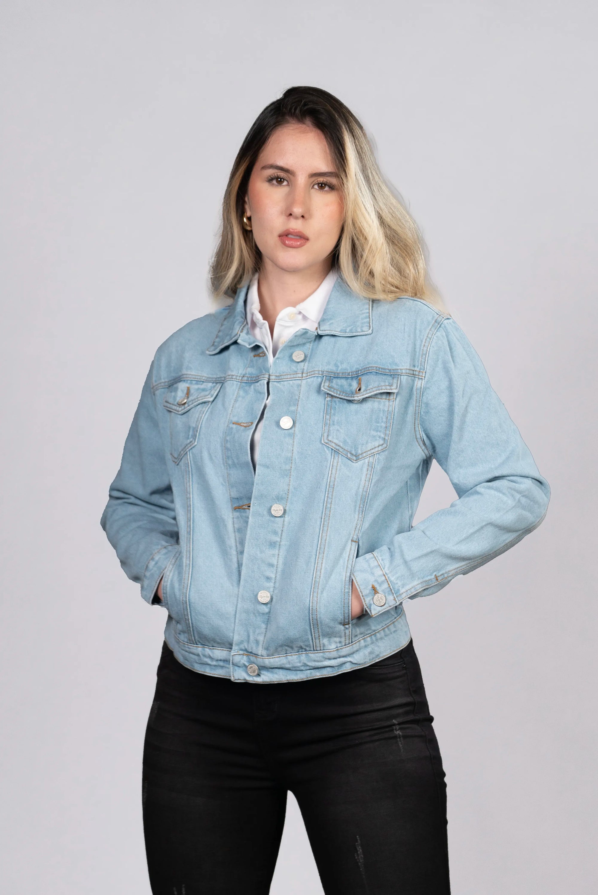 Chaqueta de Jean Azul Claro