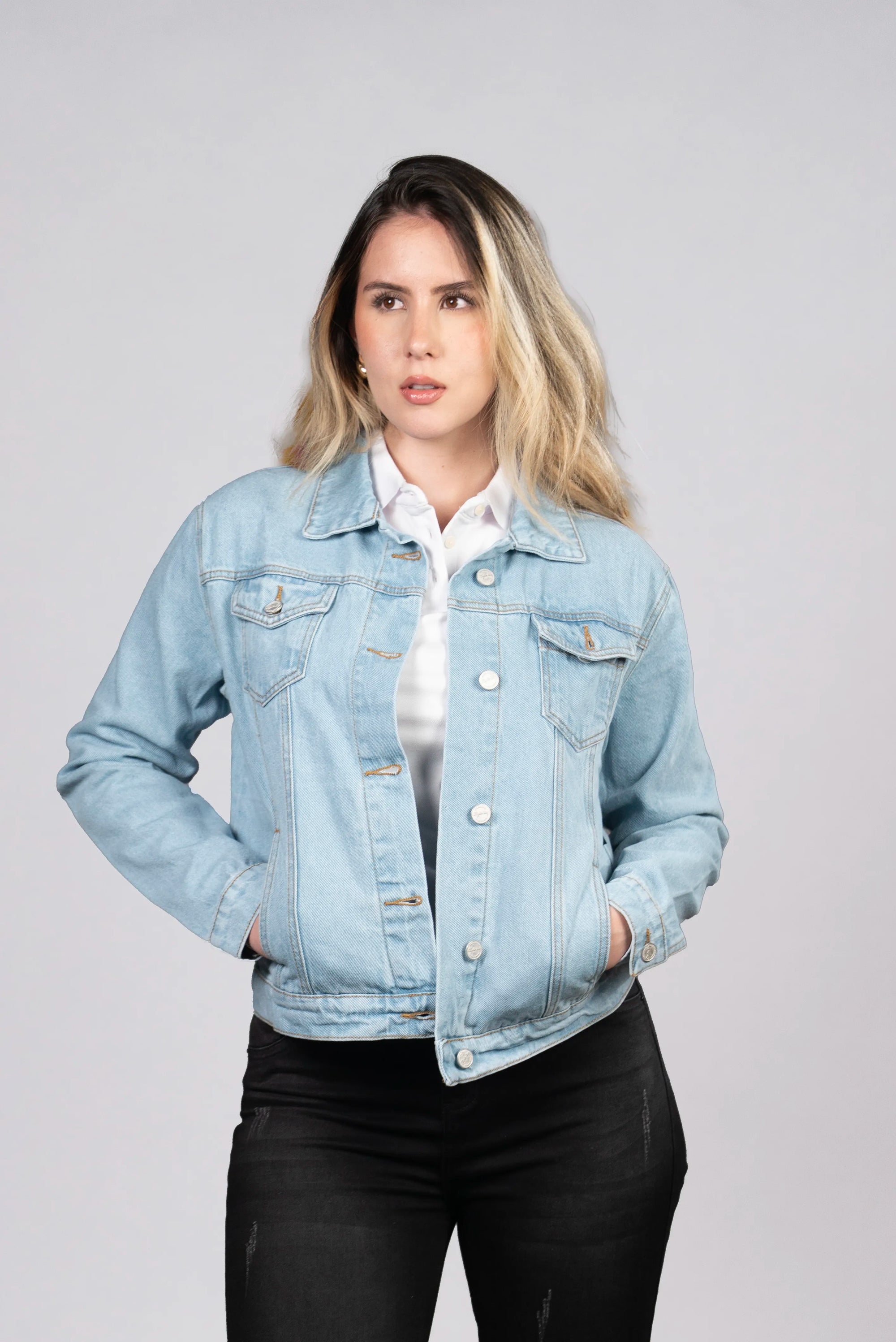 Chaqueta de Jean Azul Claro