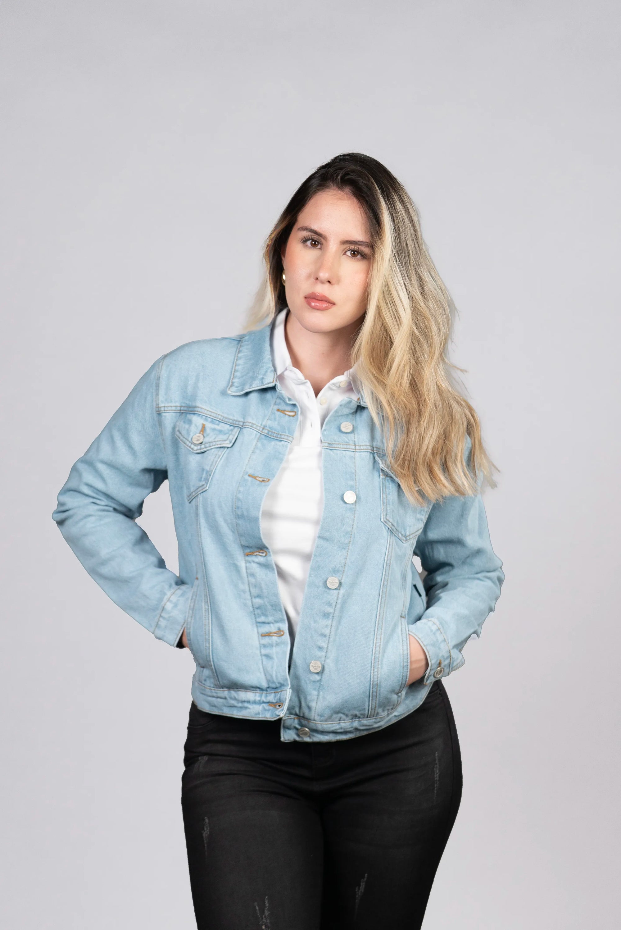 Chaqueta de Jean Azul Claro