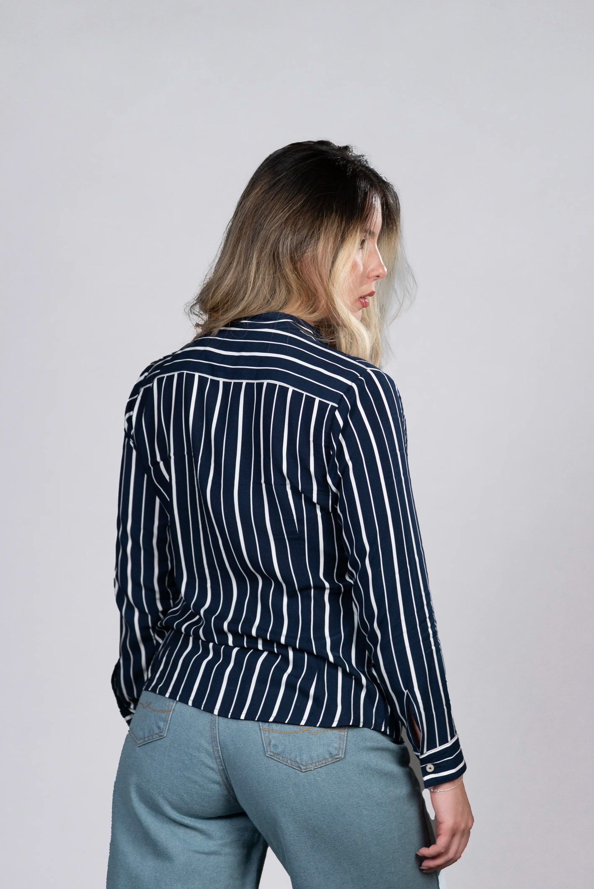 Blusa a Rayas Azul