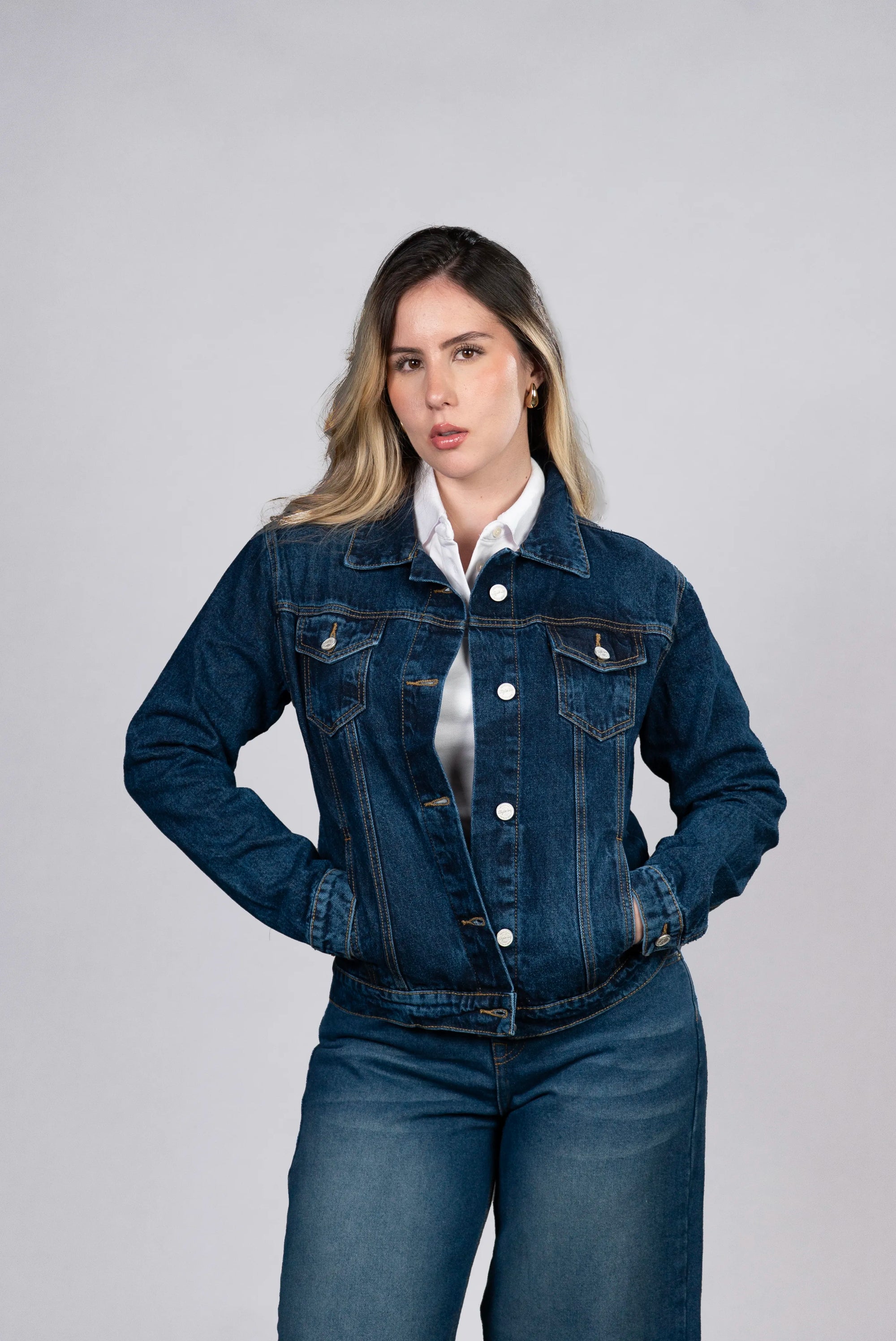 Chaqueta de Jean para Mujer Azul Oscuro