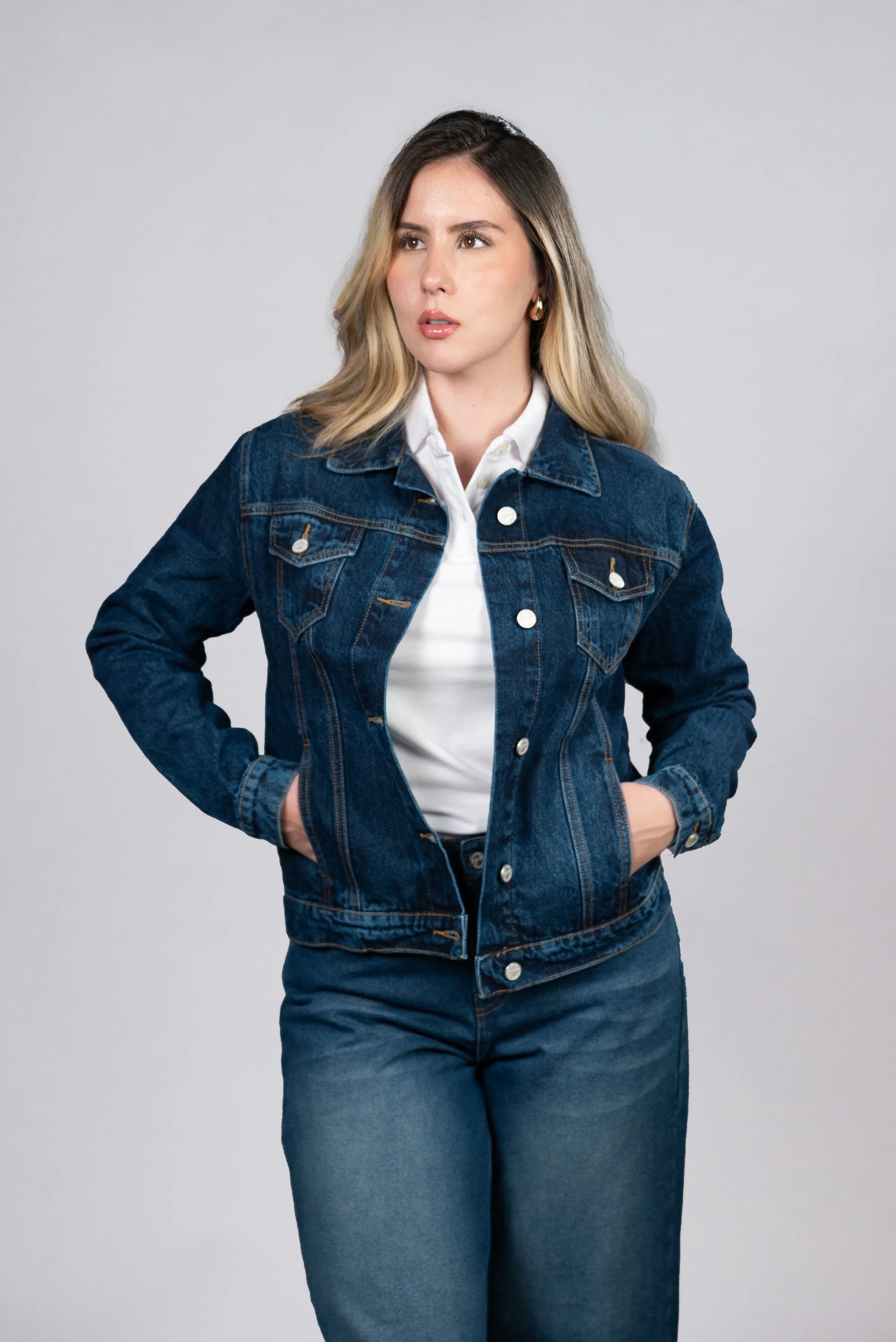 Chaqueta de Jean para Mujer Azul Oscuro