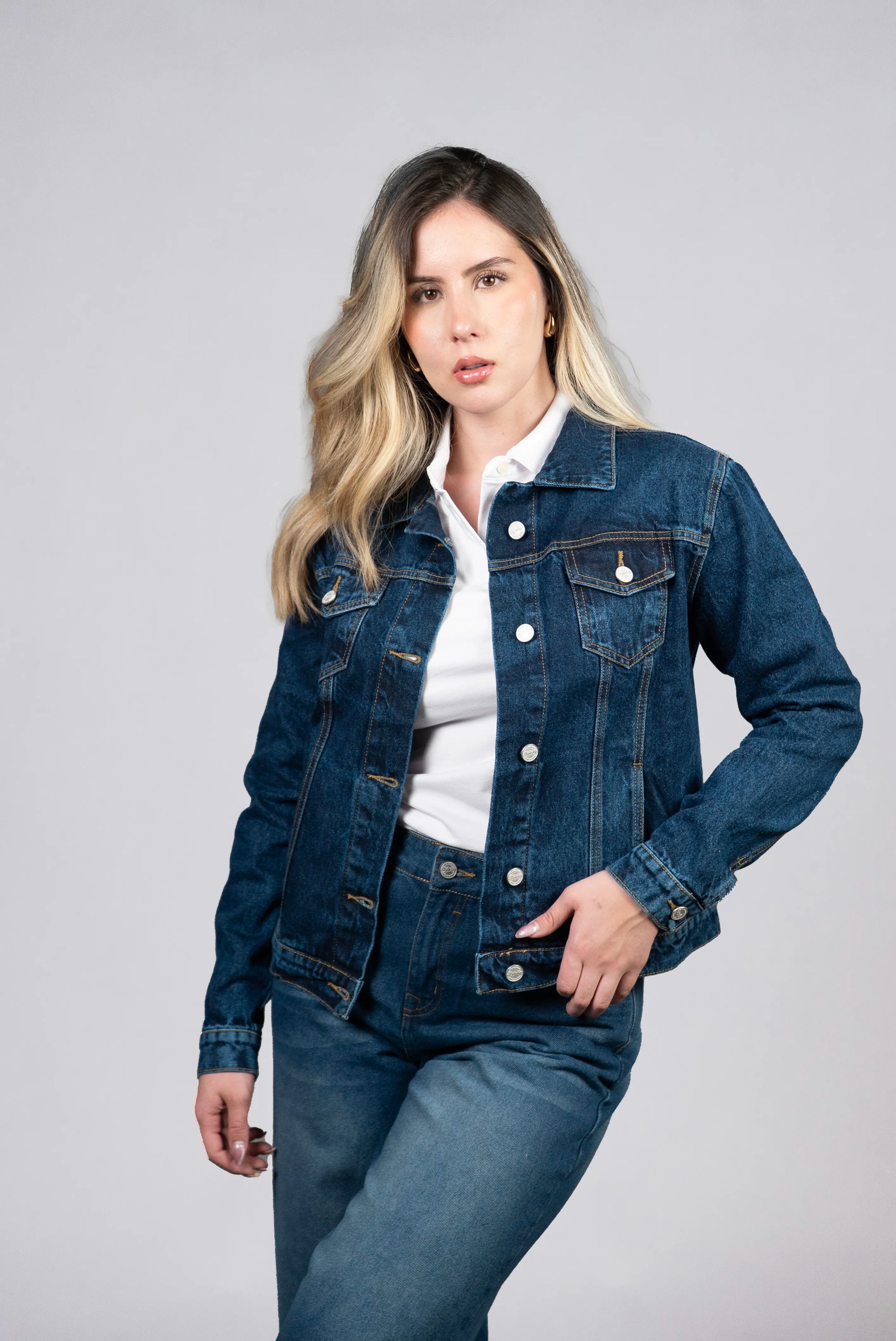 Chaqueta de Jean para Mujer Azul Oscuro