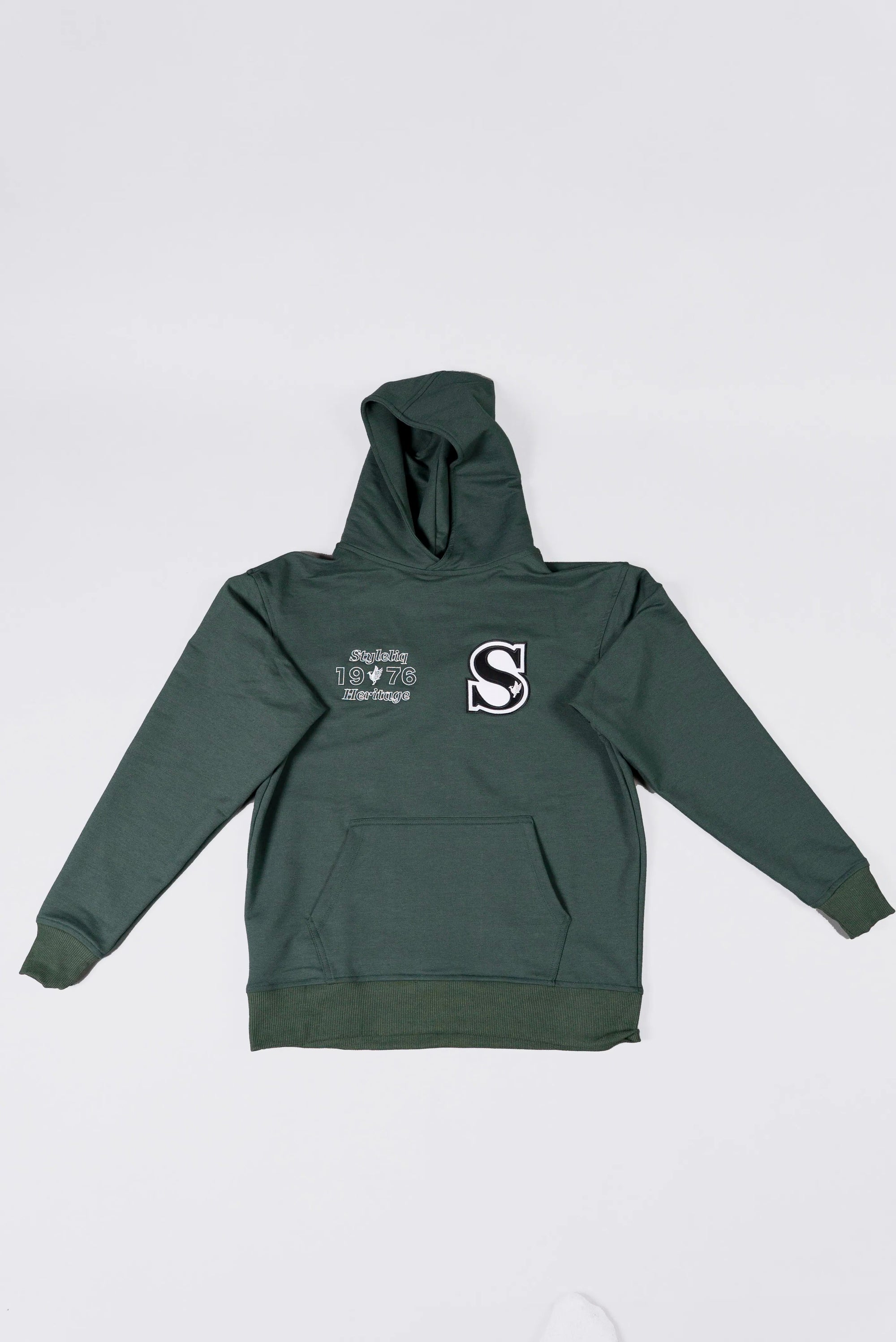 Hoodie Verde con Estampado "Style Liq 1976 Heritage" (mujer)