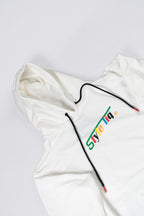 Hoodie Blanco con Estampado Colorido y Logo Style Liq