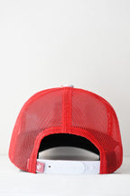 Gorra unisex Drill color blanca/malla roja