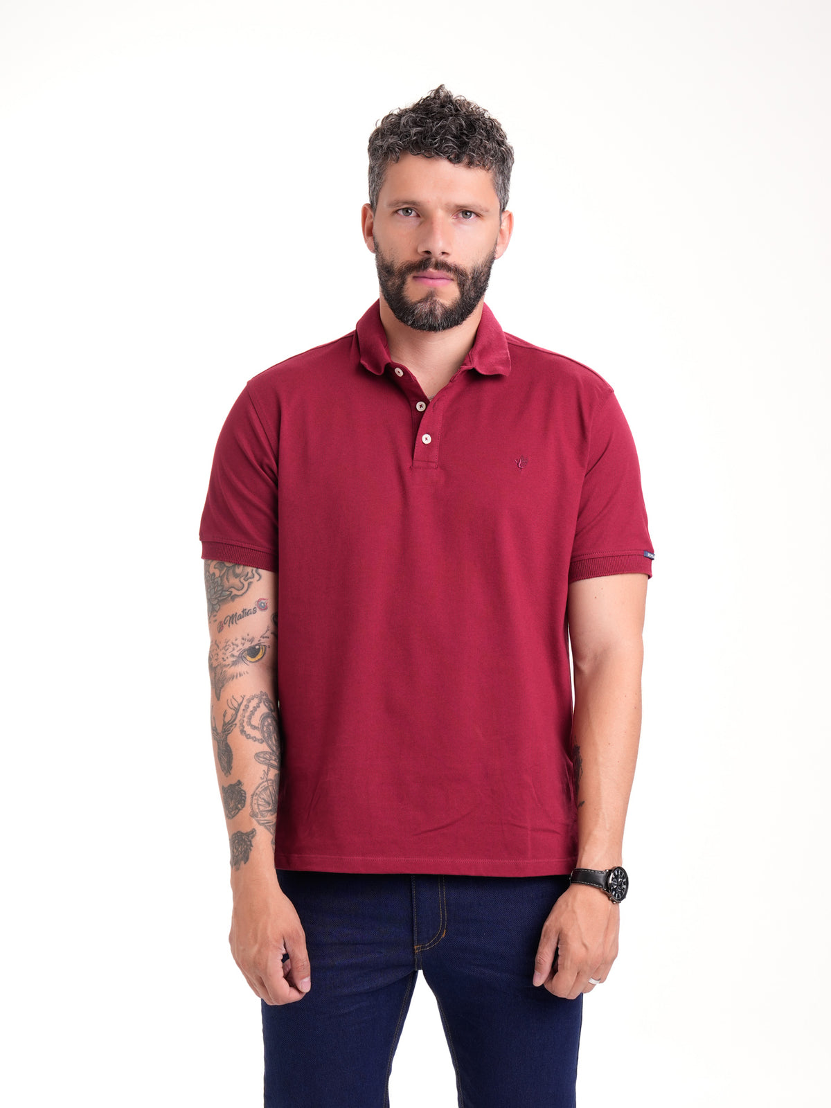 Polo Básico Masculino | Vinotinto