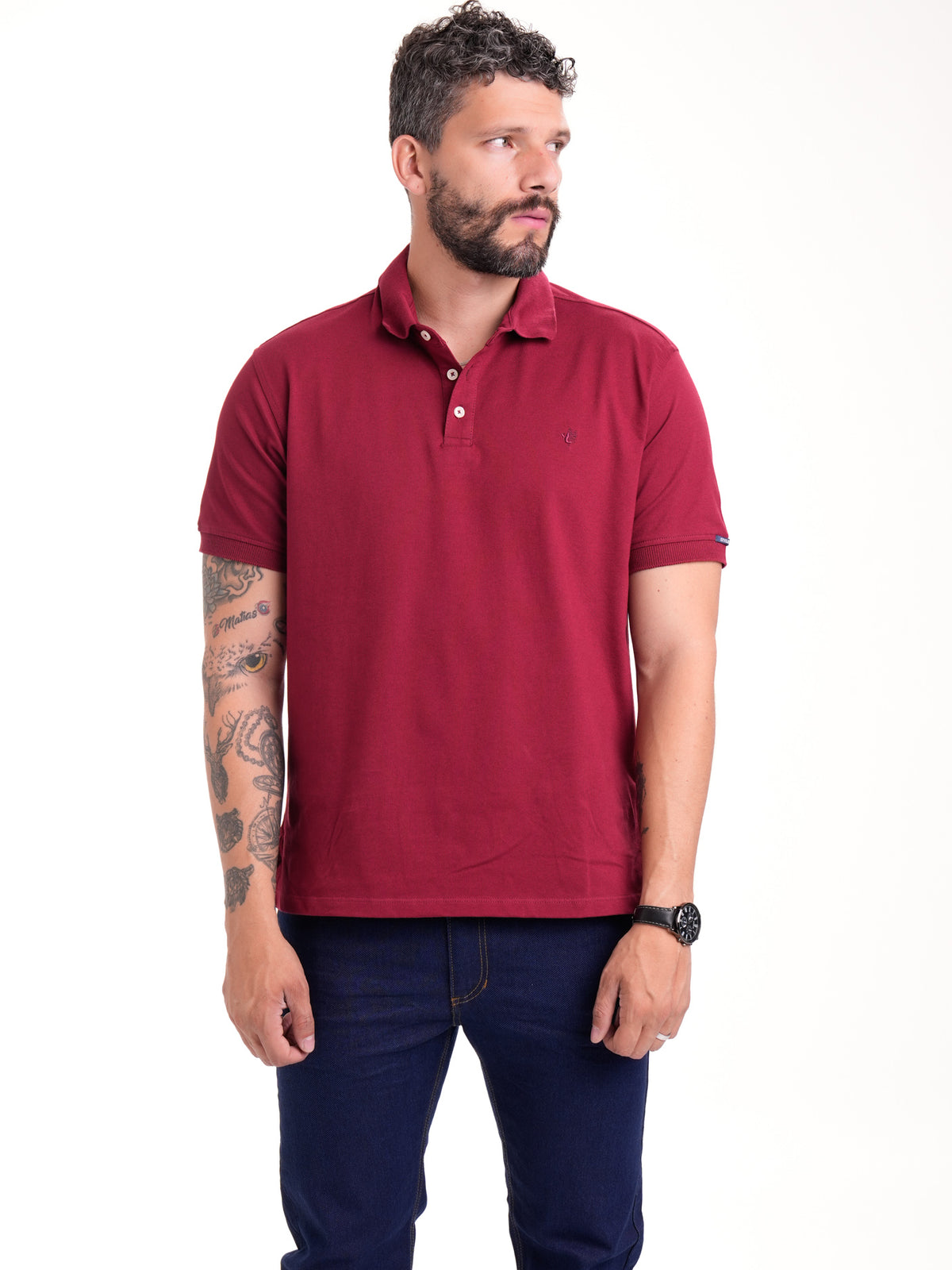 Polo Básico Masculino | Vinotinto