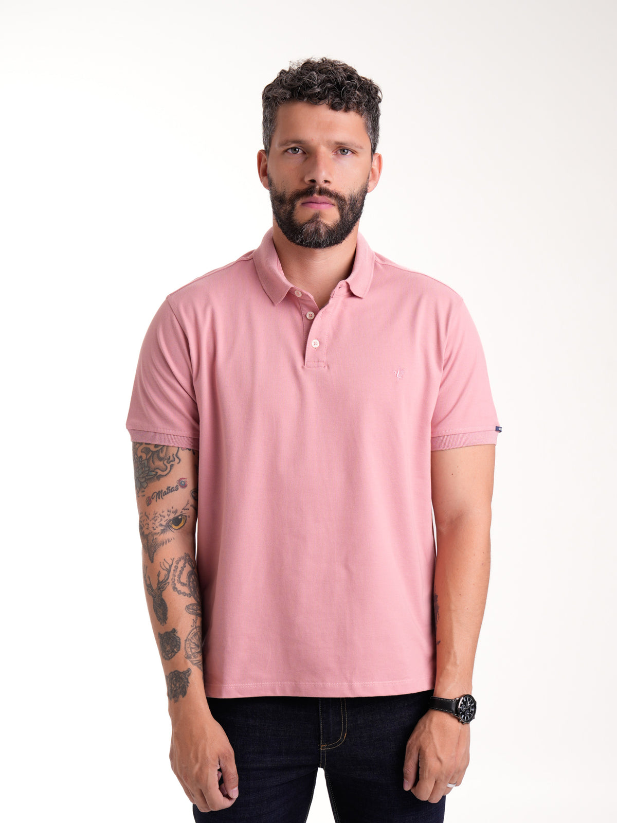 Polo Básico Masculino | Rosado