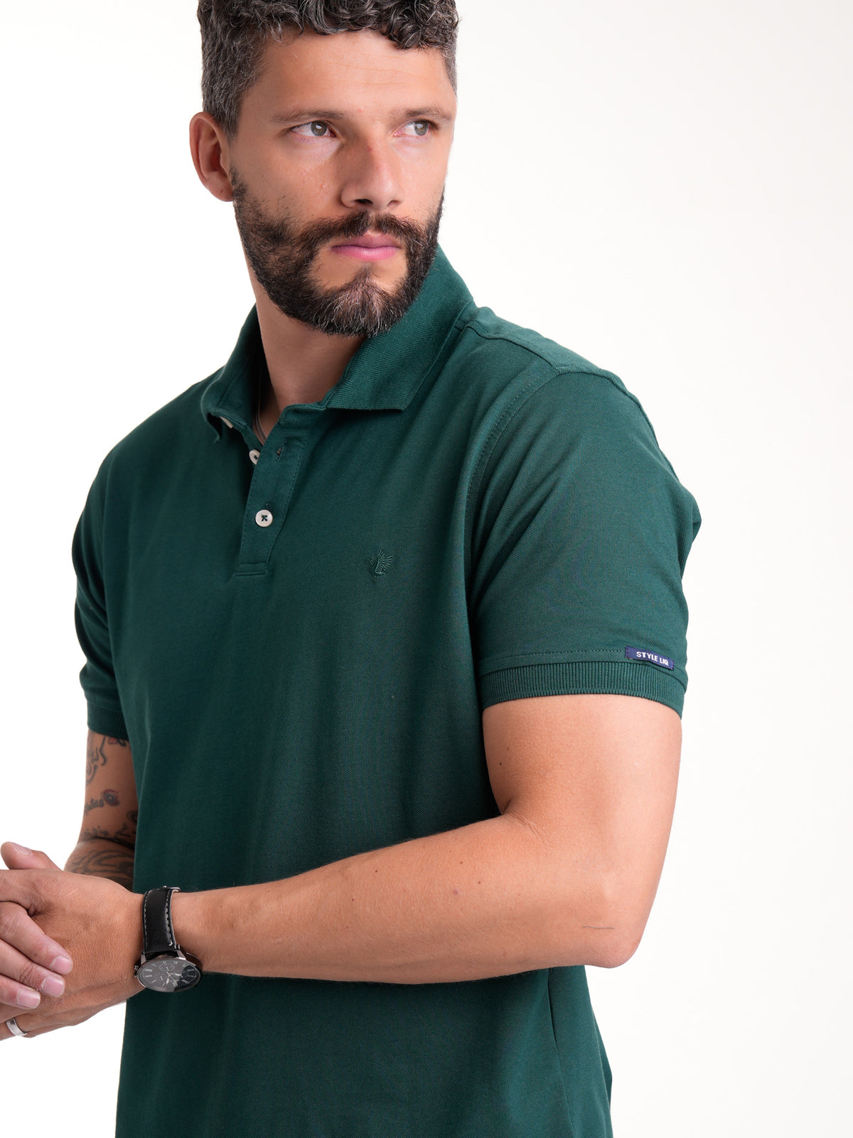 Polo Básico Masculino | Verde Botella — foto 4