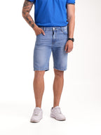 Bermuda Masculina | Azul Claro con Cinta y Cuero en Relojero