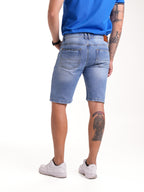 Bermuda Masculina | Azul Claro con Cinta y Cuero en Relojero