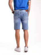 Bermuda Masculina | Azul Claro con Cinta y Cuero en Relojero