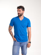 Camiseta Básica Masculina | Azul Medio — foto 3