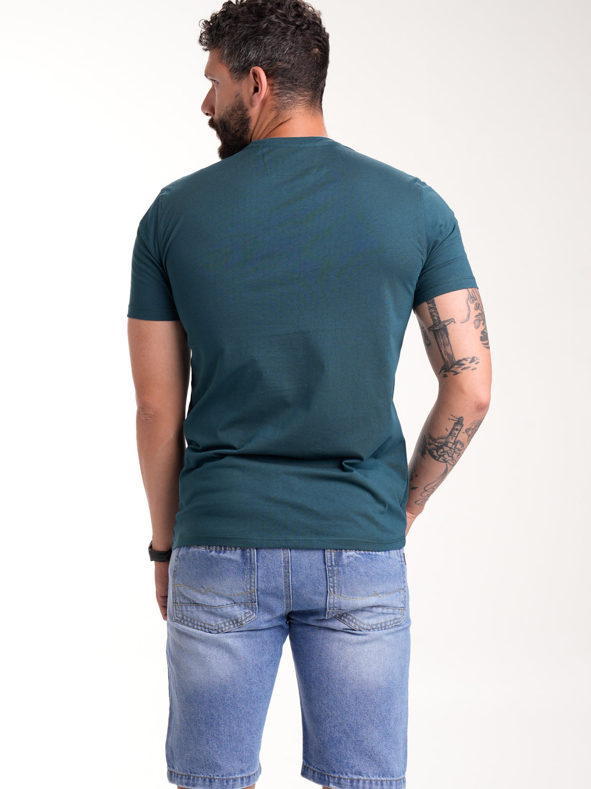 Camiseta Básica Masculina | Verde Botella — foto 6