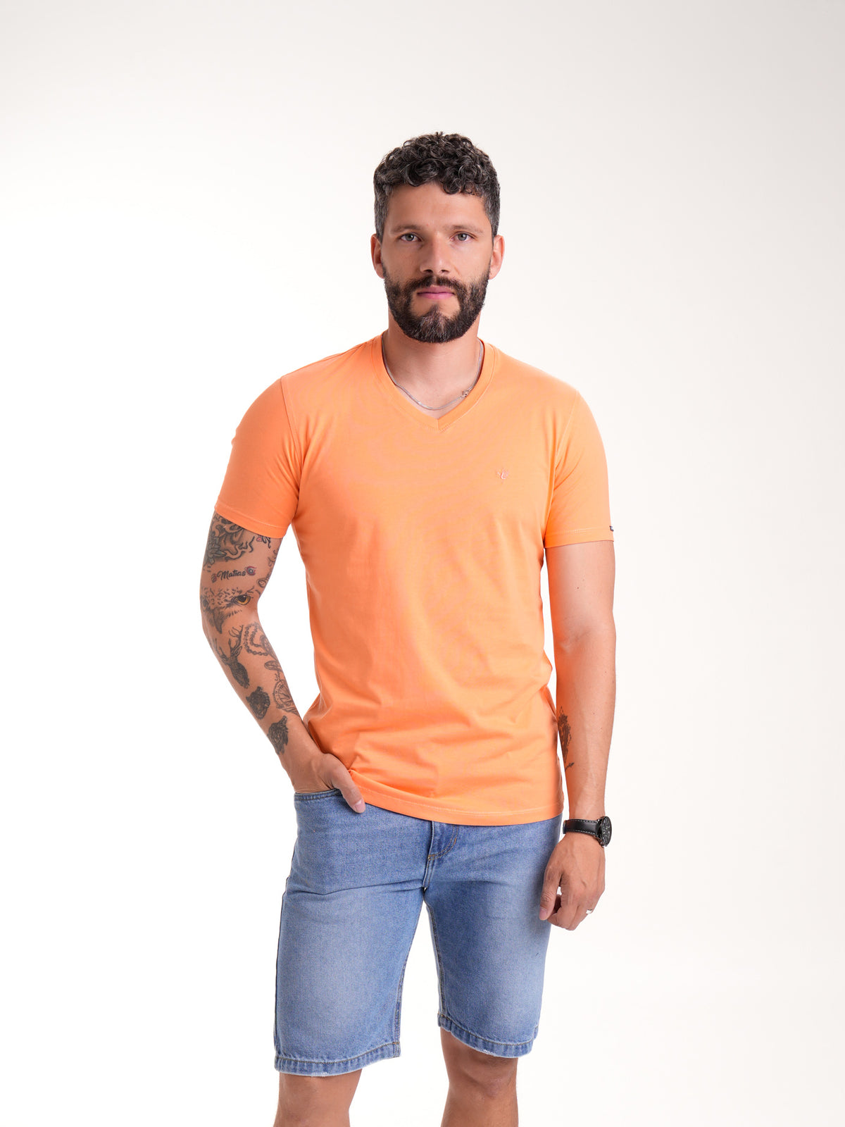 Camiseta Básica Masculina | Naranja