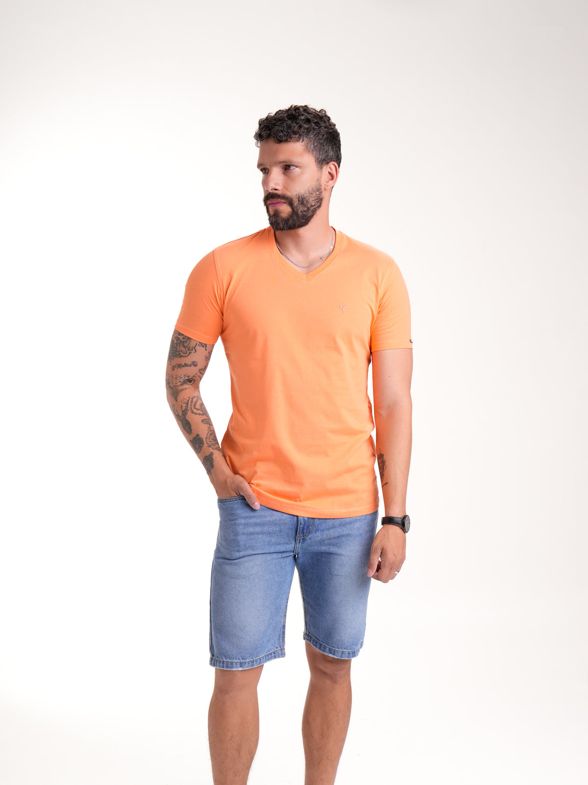 Camiseta Básica Masculina | Naranja