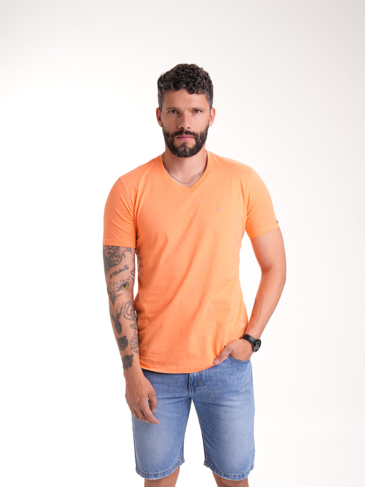 Camiseta Básica Masculina | Naranja