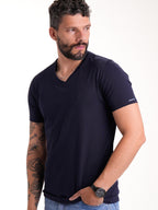 Camiseta Básica Masculina | Azul Oscuro — foto 4