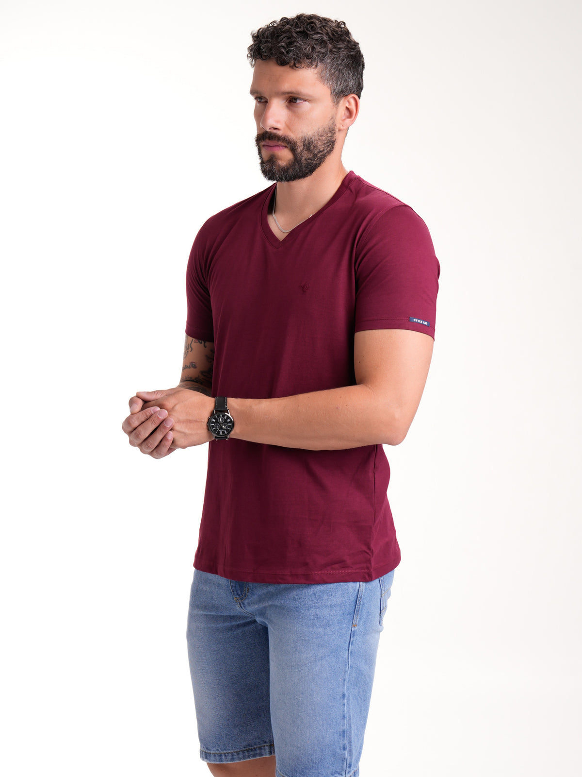 Camiseta Básica Masculina | Vinotinto — foto 4