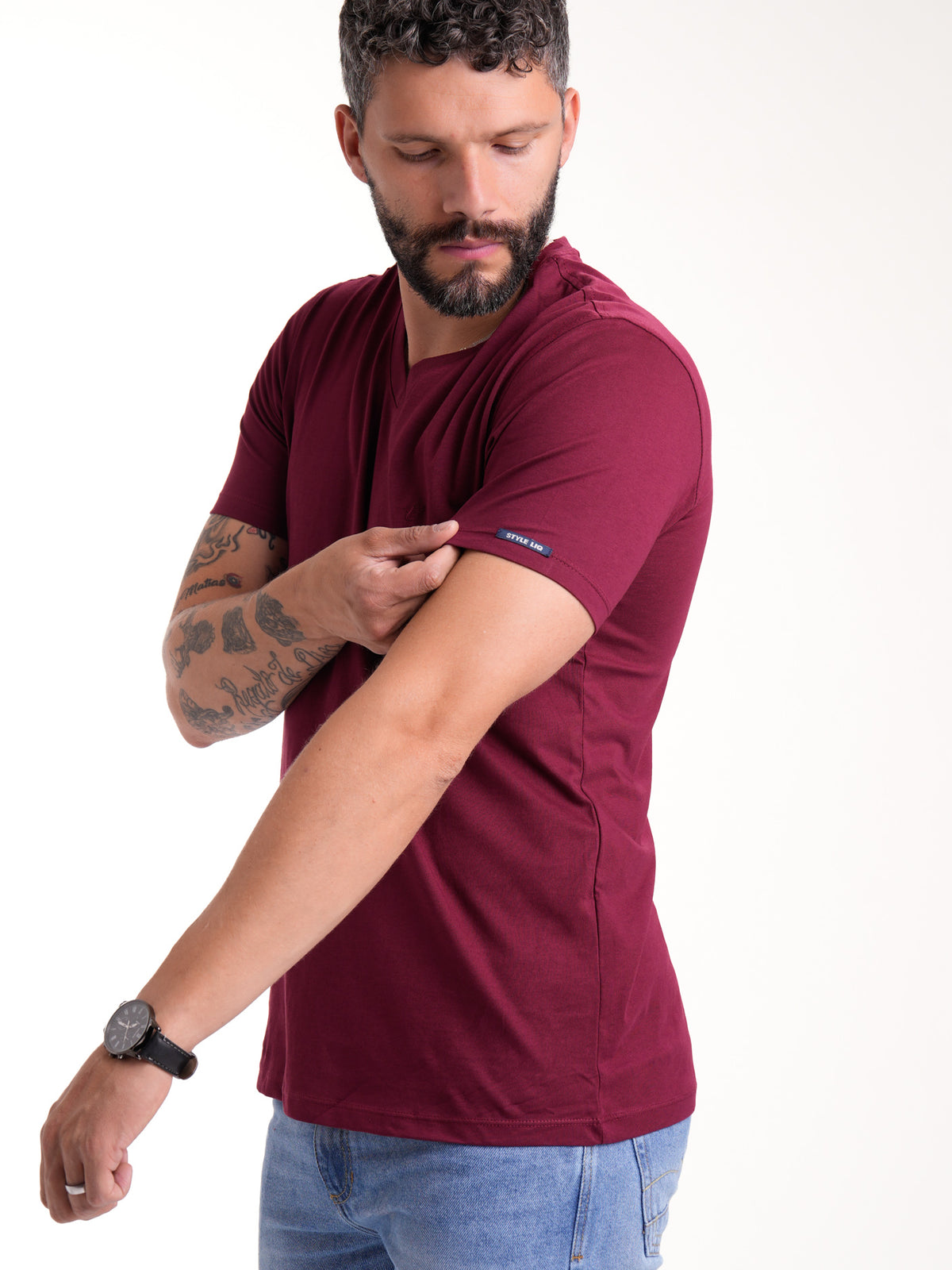 Camiseta Básica Masculina | Vinotinto — foto 5