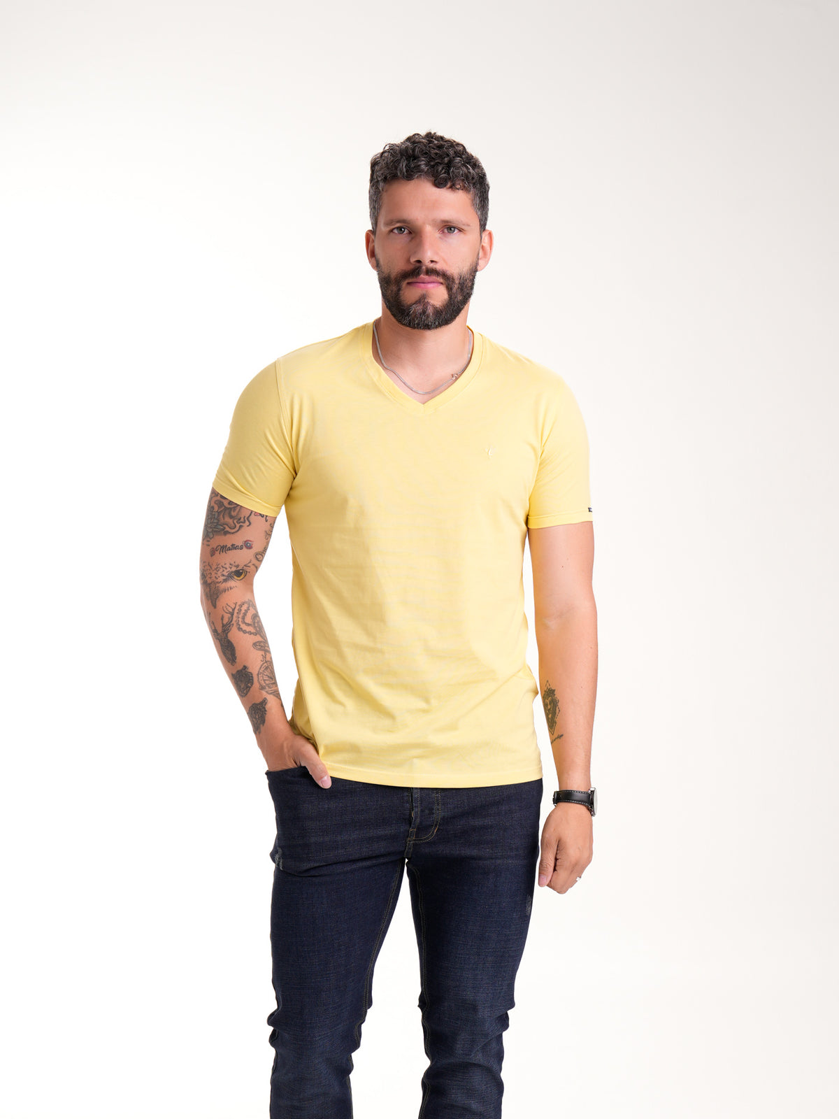 Camiseta Básica Masculina | Amarillo — foto 1