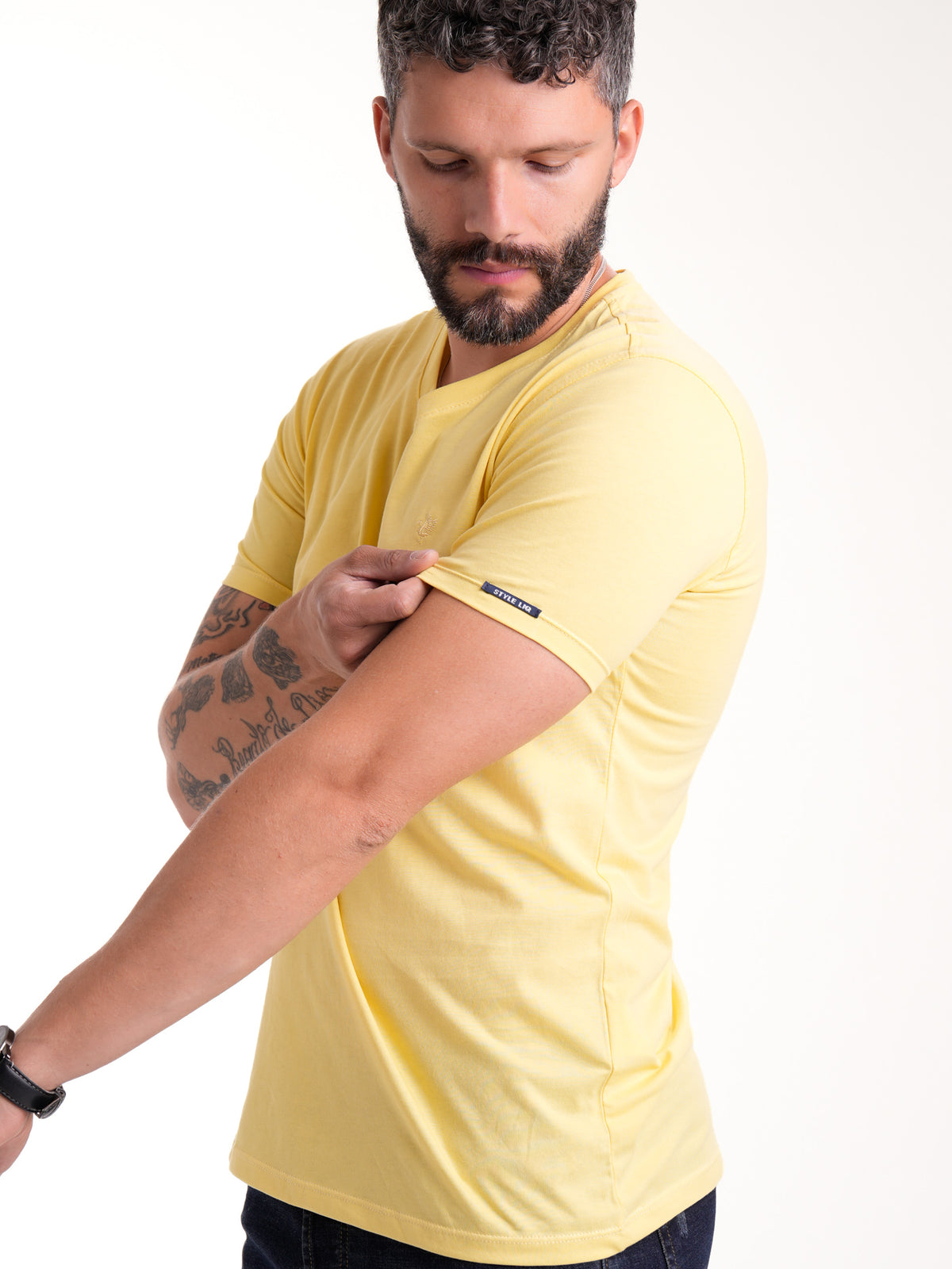 Camiseta Básica Masculina | Amarillo — foto 5