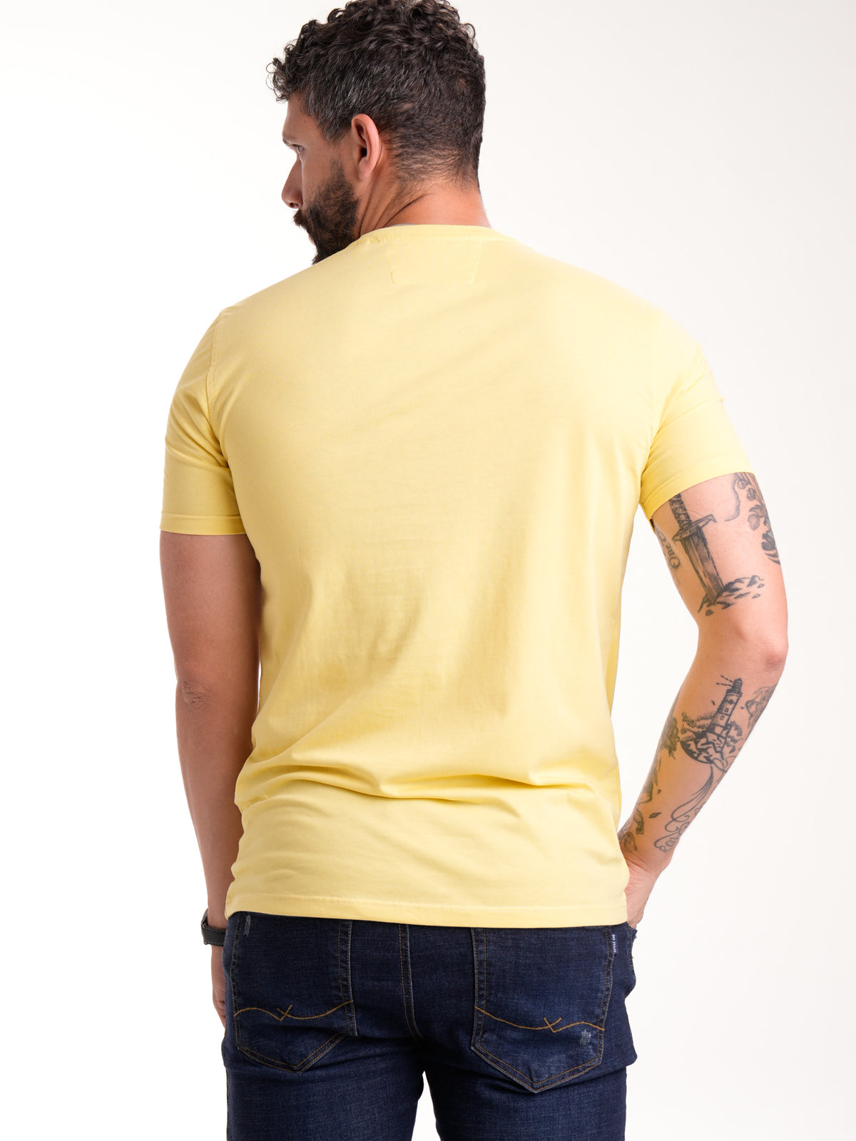 Camiseta Básica Masculina | Amarillo — foto 6