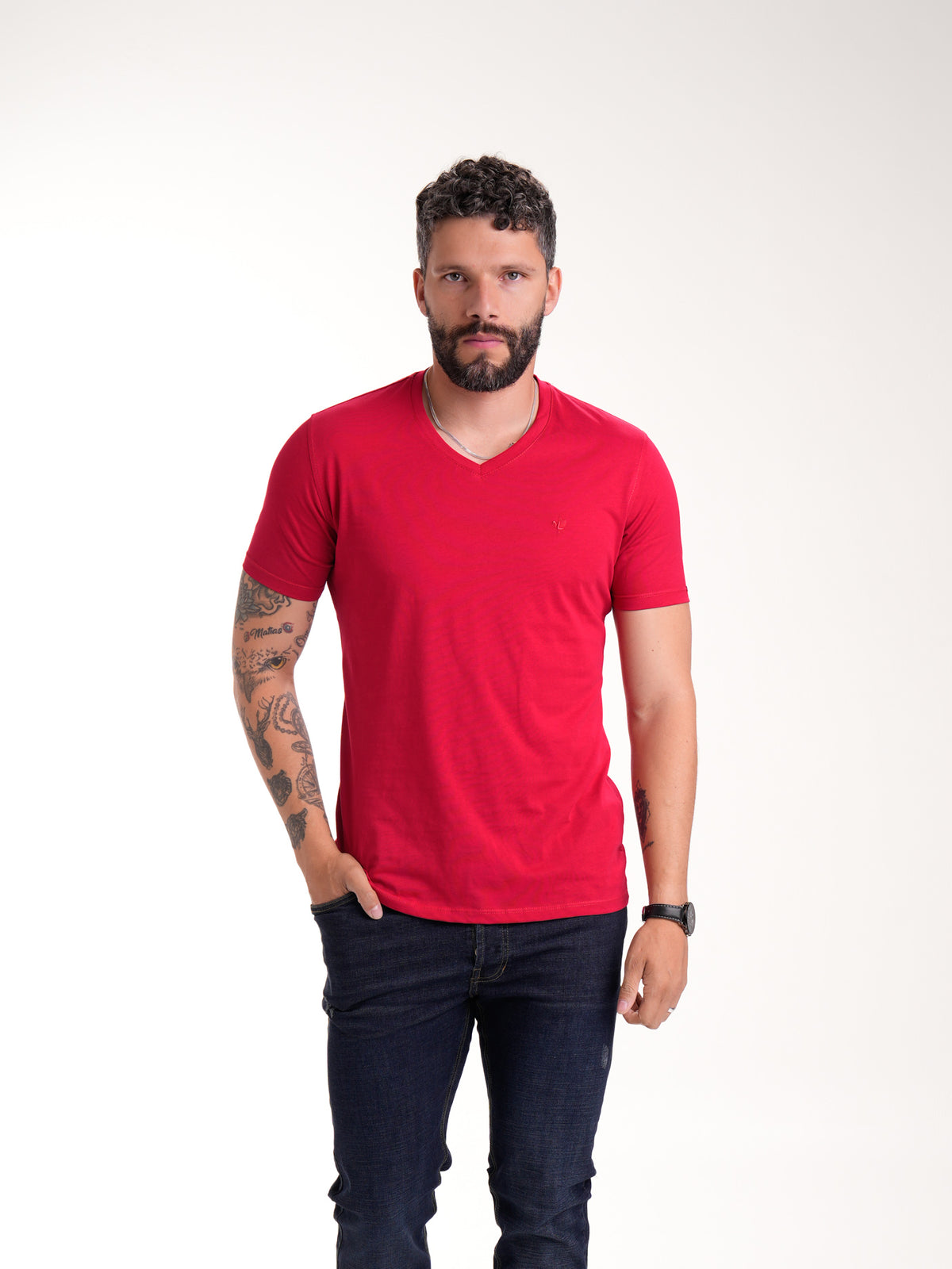Camiseta Básica Masculina | Rojo — foto 1