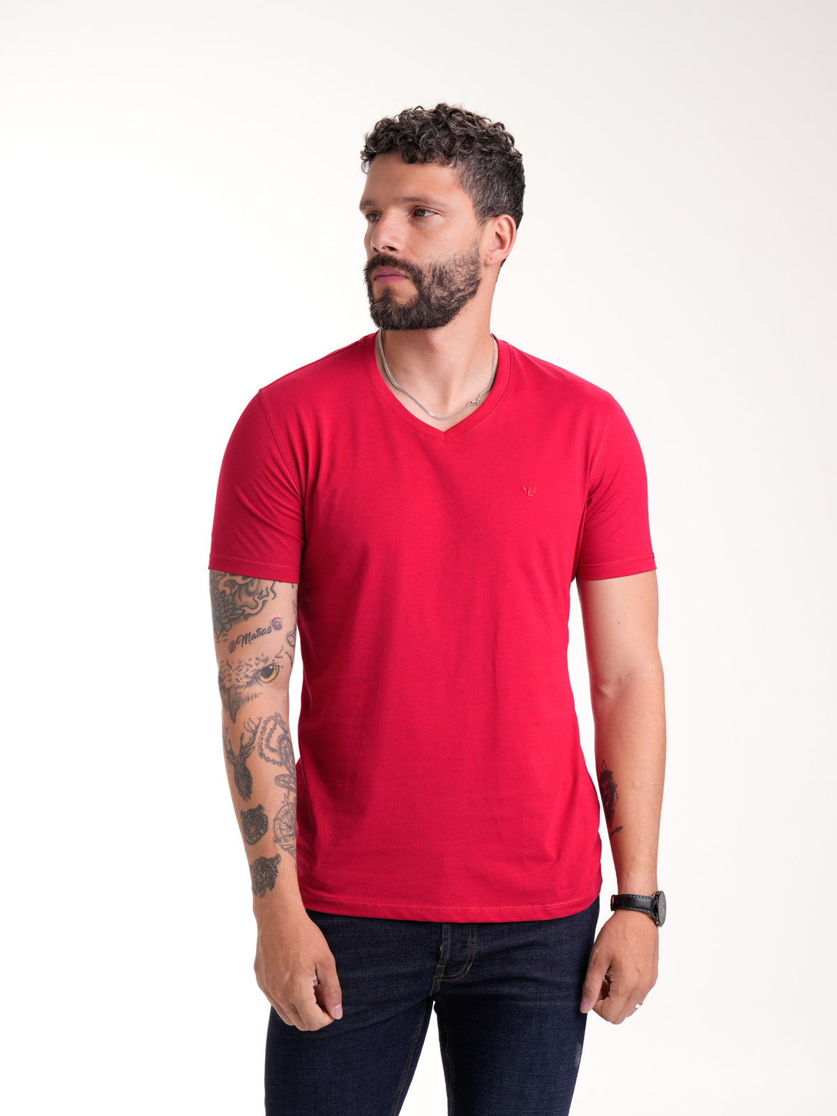 Camiseta Básica Masculina | Rojo — foto 4