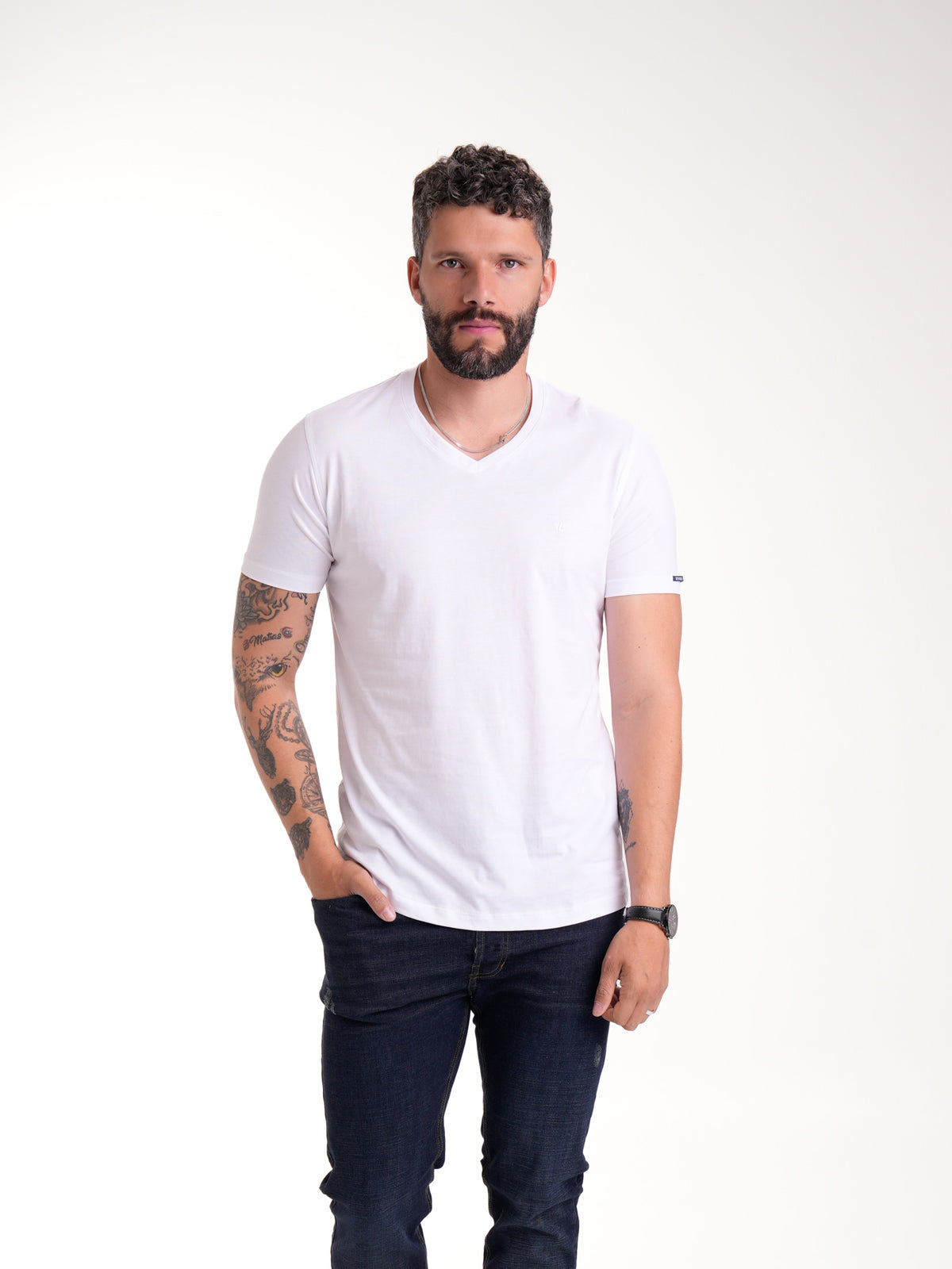 Camiseta Básica Masculina | Blanco — foto 1