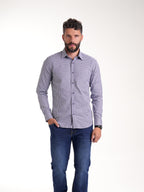 Camisa Masculina Manga Larga | Cuadros Azules